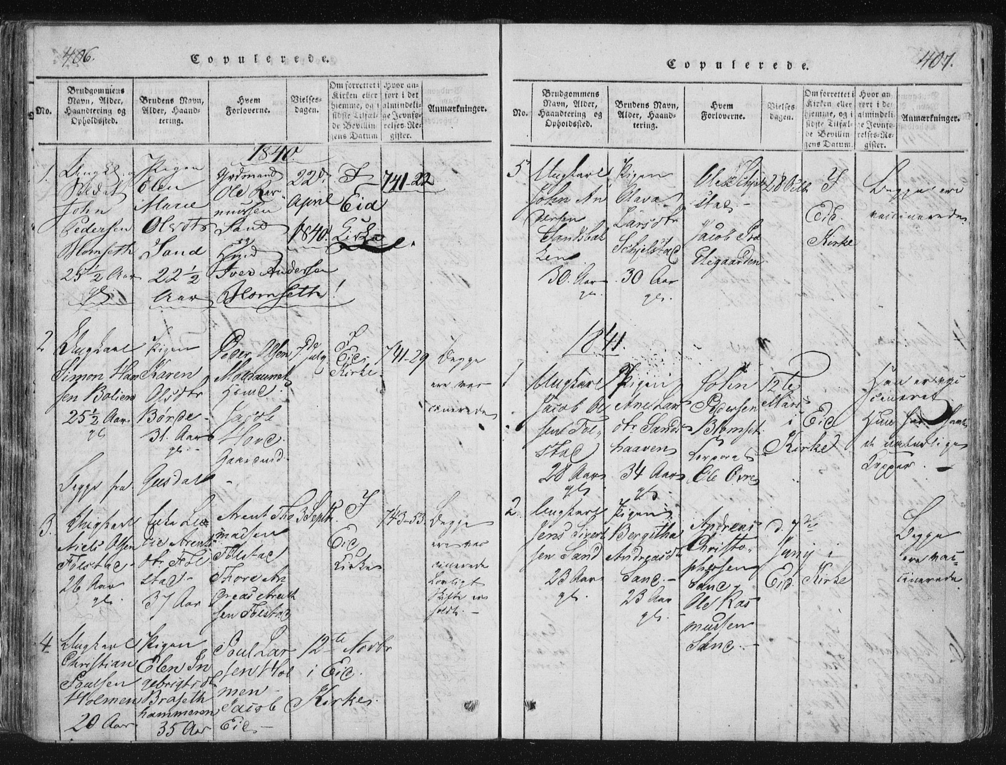 Ministerialprotokoller, klokkerbøker og fødselsregistre - Nord-Trøndelag, SAT/A-1458/744/L0417: Parish register (official) no. 744A01, 1817-1842, p. 406-407