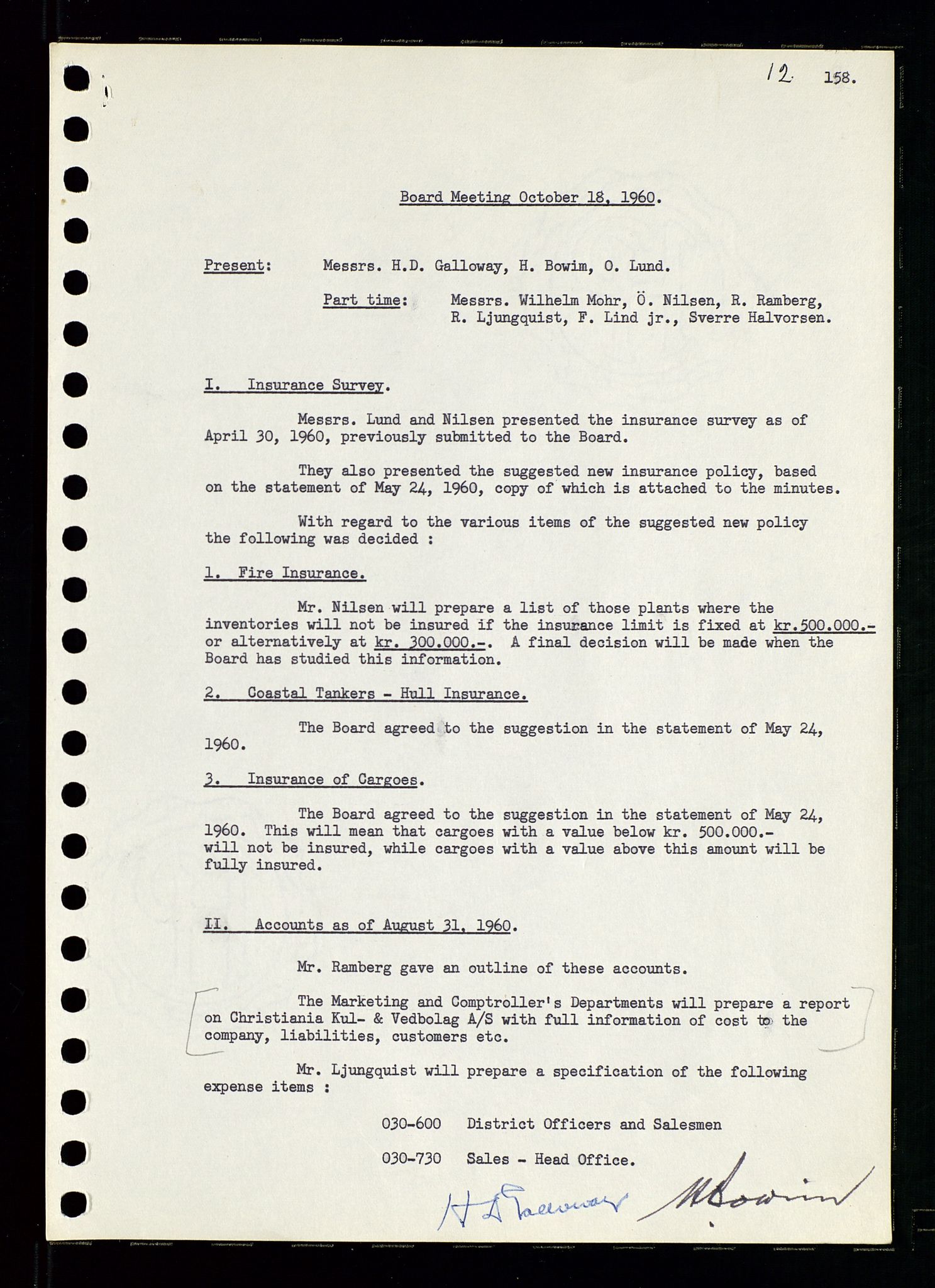 Pa 0982 - Esso Norge A/S, AV/SAST-A-100448/A/Aa/L0001/0002: Den administrerende direksjon Board minutes (styrereferater) / Den administrerende direksjon Board minutes (styrereferater), 1960-1961, p. 59