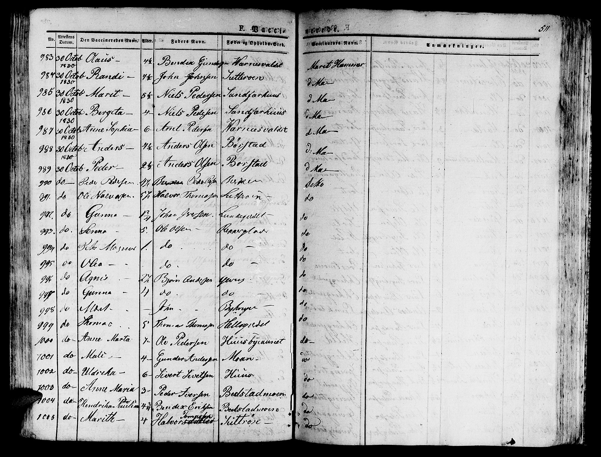 Ministerialprotokoller, klokkerbøker og fødselsregistre - Nord-Trøndelag, AV/SAT-A-1458/709/L0070: Parish register (official) no. 709A10, 1820-1832, p. 511