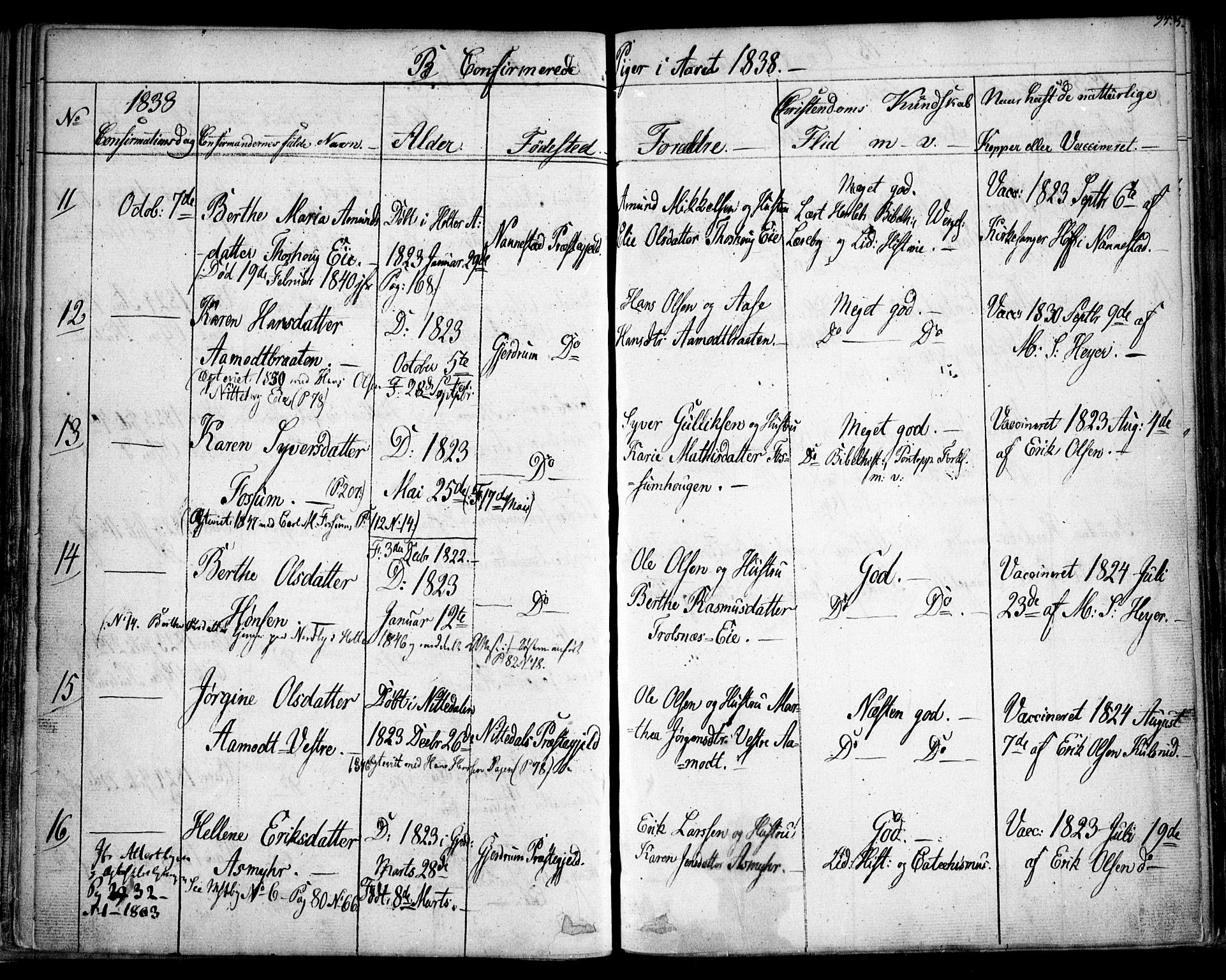 Gjerdrum prestekontor Kirkebøker, AV/SAO-A-10412b/F/Fa/L0005: Parish register (official) no. I 5, 1835-1845, p. 94