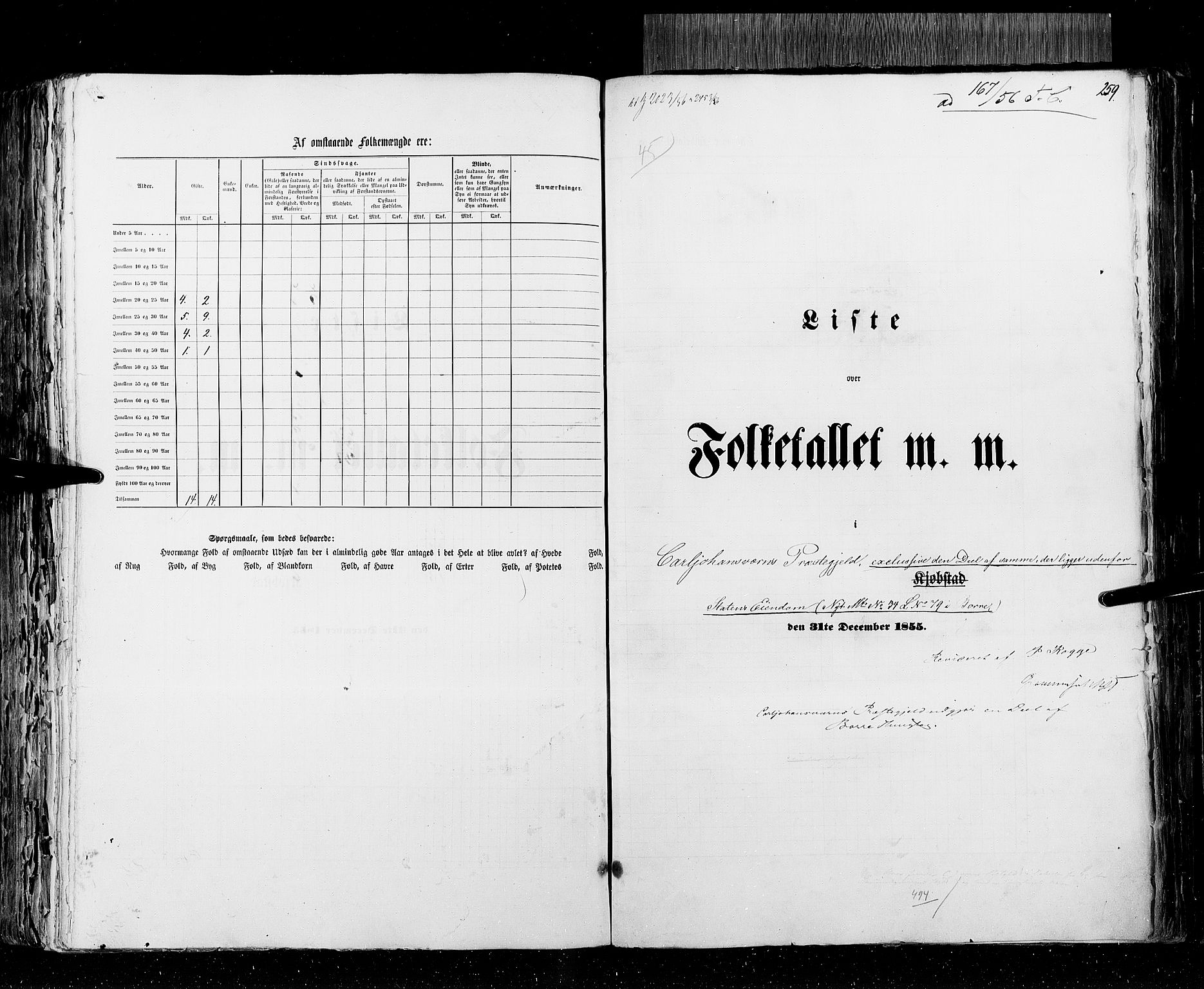 RA, Census 1855, vol. 2: Kristians amt, Buskerud amt og Jarlsberg og Larvik amt, 1855, p. 259