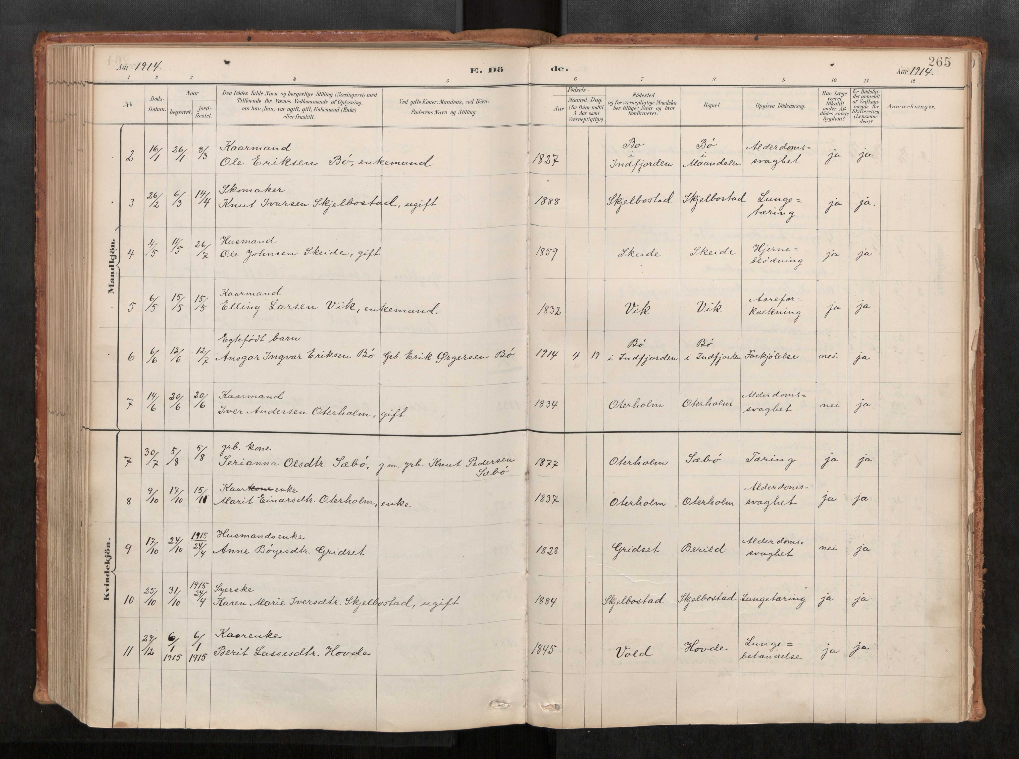 Ministerialprotokoller, klokkerbøker og fødselsregistre - Møre og Romsdal, SAT/A-1454/543/L0568: Parish register (official) no. 543A03, 1885-1915, p. 265