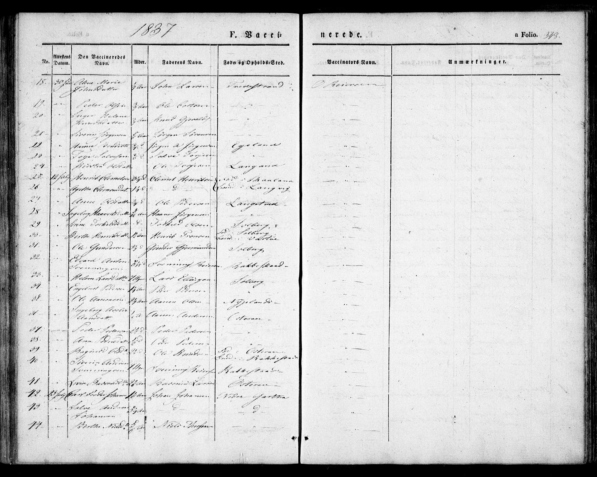 Holt sokneprestkontor, AV/SAK-1111-0021/F/Fa/L0007: Parish register (official) no. A 7, 1836-1848, p. 348