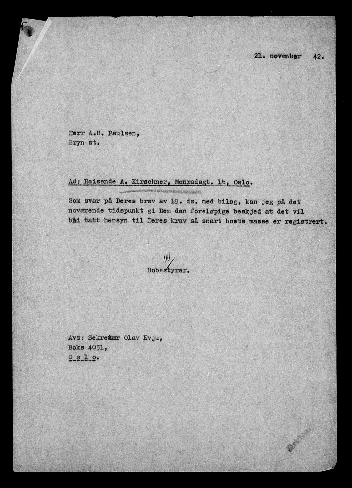 Justisdepartementet, Tilbakeføringskontoret for inndratte formuer, AV/RA-S-1564/H/Hc/Hcc/L0951: --, 1945-1947, p. 414