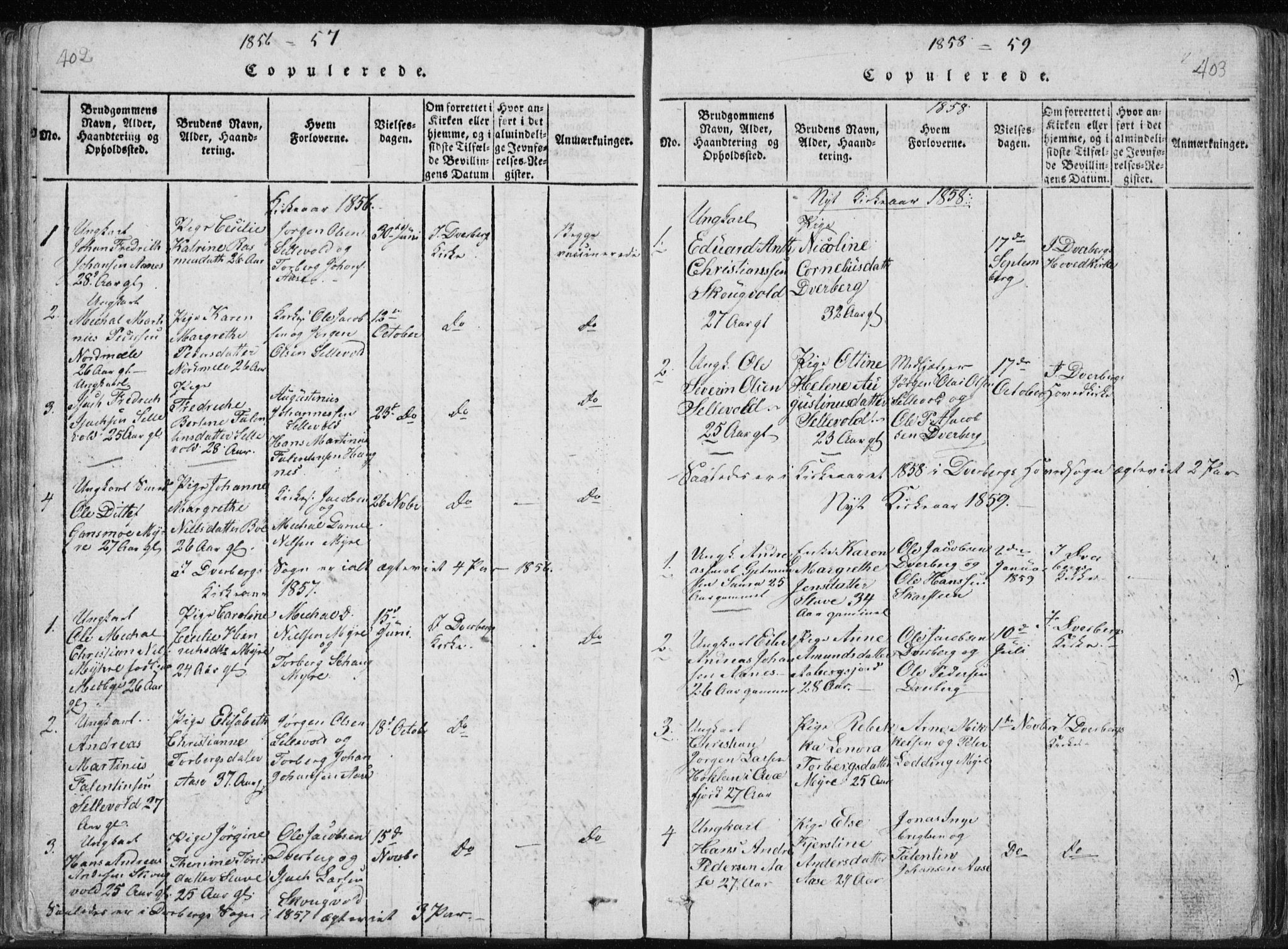 Ministerialprotokoller, klokkerbøker og fødselsregistre - Nordland, AV/SAT-A-1459/897/L1411: Parish register (copy) no. 897C01, 1820-1866, p. 402-403