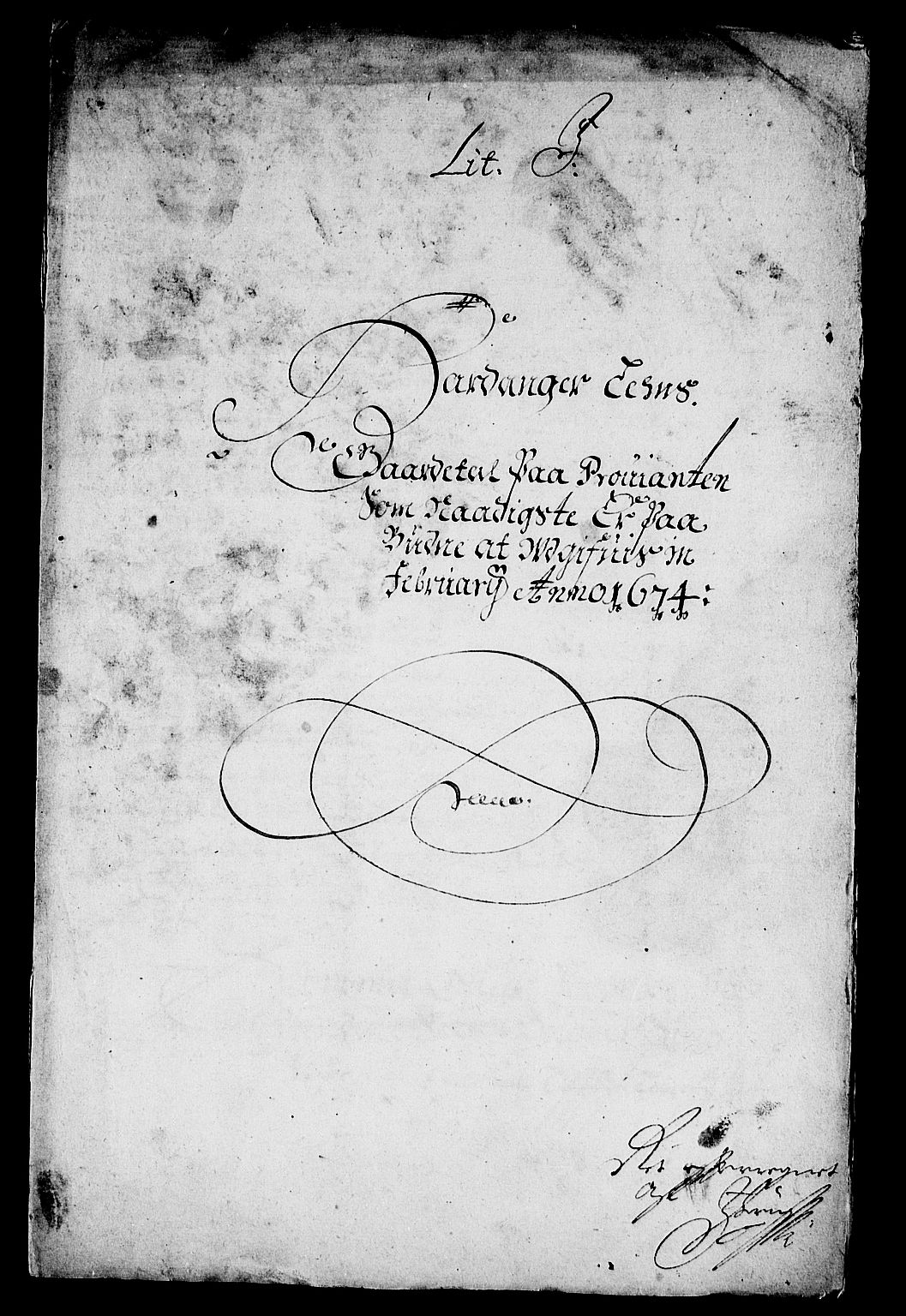 Rentekammeret inntil 1814, Reviderte regnskaper, Stiftamtstueregnskaper, Bergen stiftamt, AV/RA-EA-6043/R/Rc/L0039: Bergen stiftamt, 1674-1679