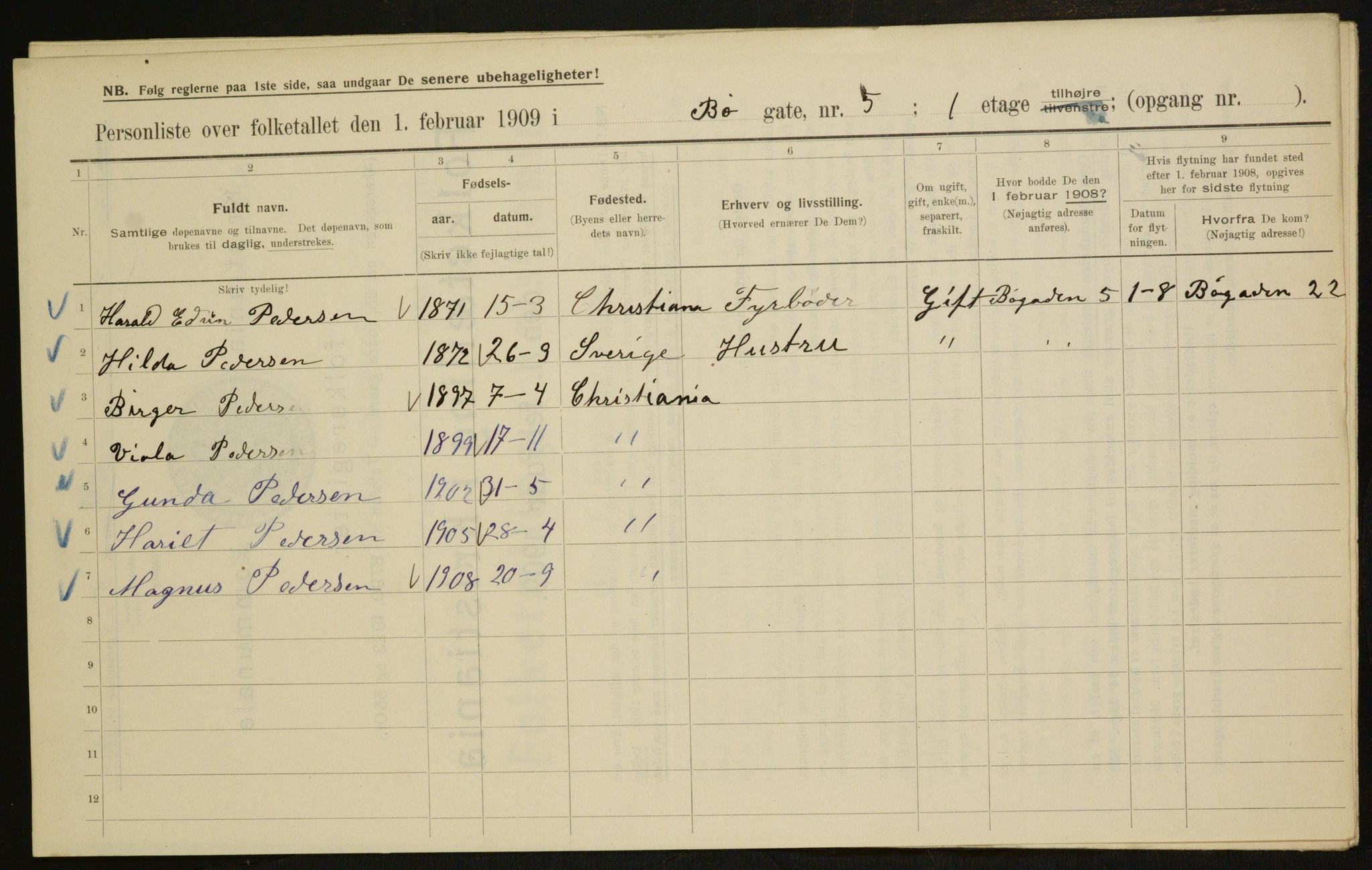 OBA, Municipal Census 1909 for Kristiania, 1909, p. 10021