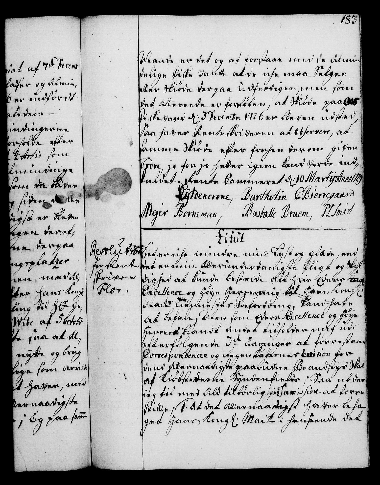 Rentekammeret, Kammerkanselliet, RA/EA-3111/G/Gg/Gga/L0003: Norsk ekspedisjonsprotokoll med register (merket RK 53.3), 1727-1734, p. 183