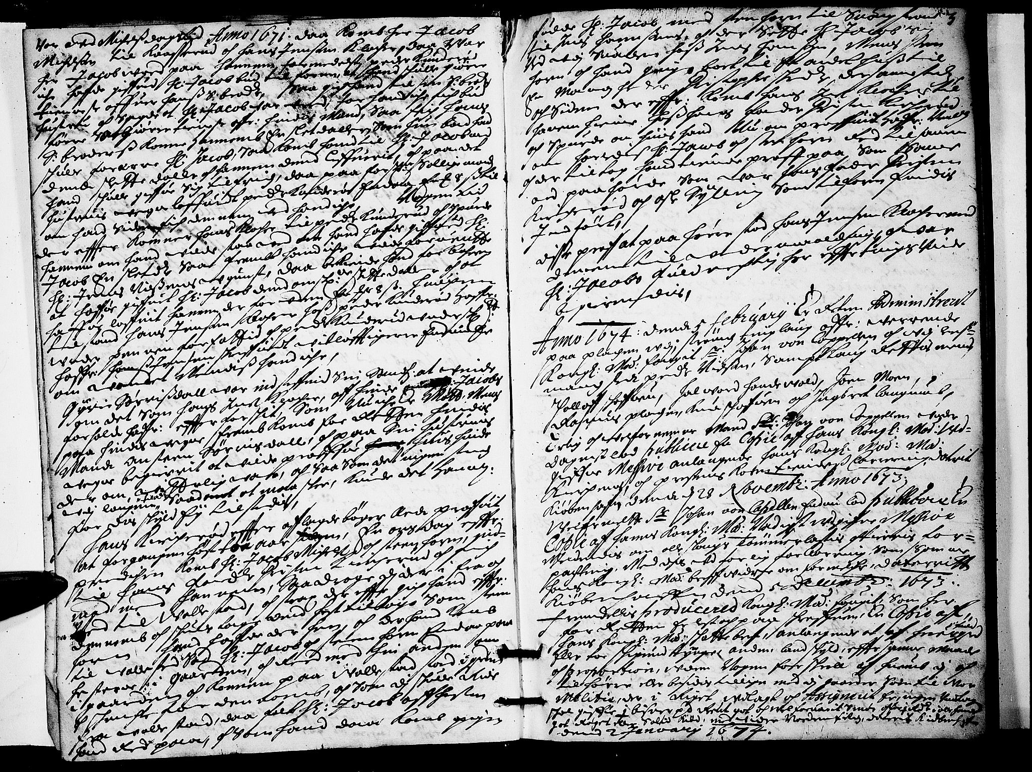 Lier, Røyken og Hurum sorenskriveri, AV/SAKO-A-89/F/Fa/L0015: Tingbok, 1674, p. 3