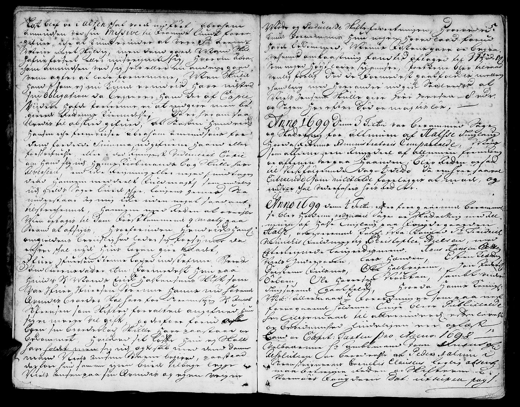 Nordmøre sorenskriveri, AV/SAT-A-4132/1/1/1A/L0008: Tingbok nr. 7a, 1699-1703, p. 4b-5a