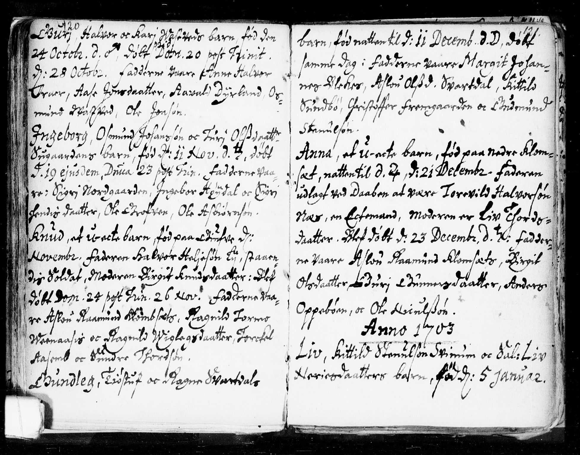 Seljord kirkebøker, SAKO/A-20/F/Fa/L0002: Parish register (official) no. I 2, 1689-1713, p. 120-121