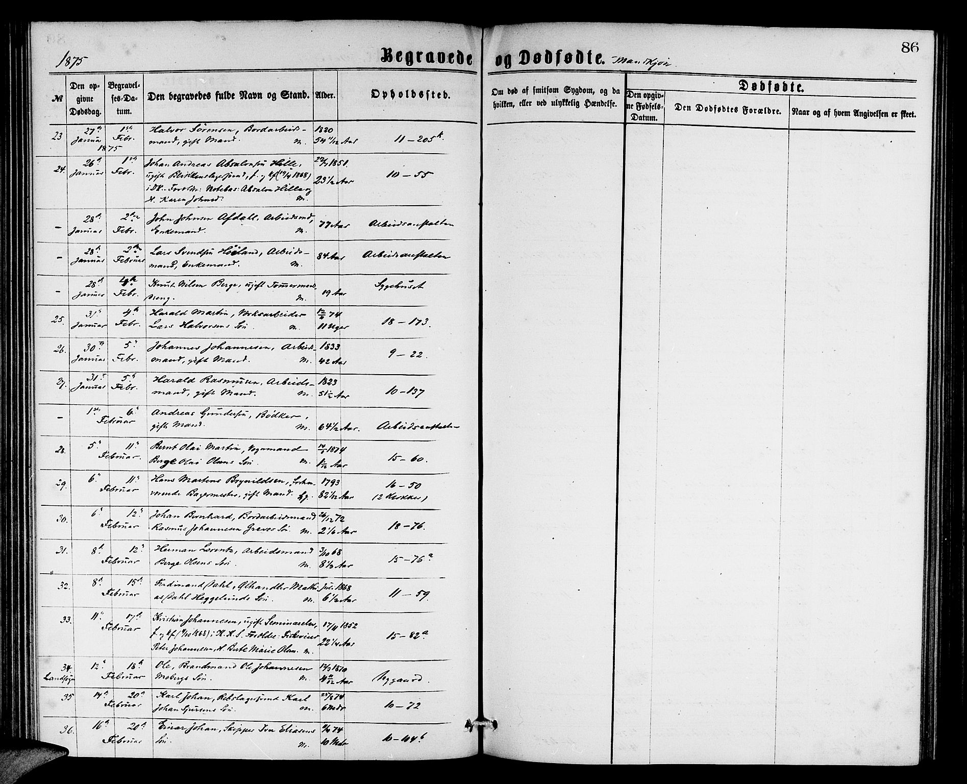 Domkirken sokneprestembete, AV/SAB-A-74801/H/Hab/L0040: Parish register (copy) no. E 4, 1868-1877, p. 86