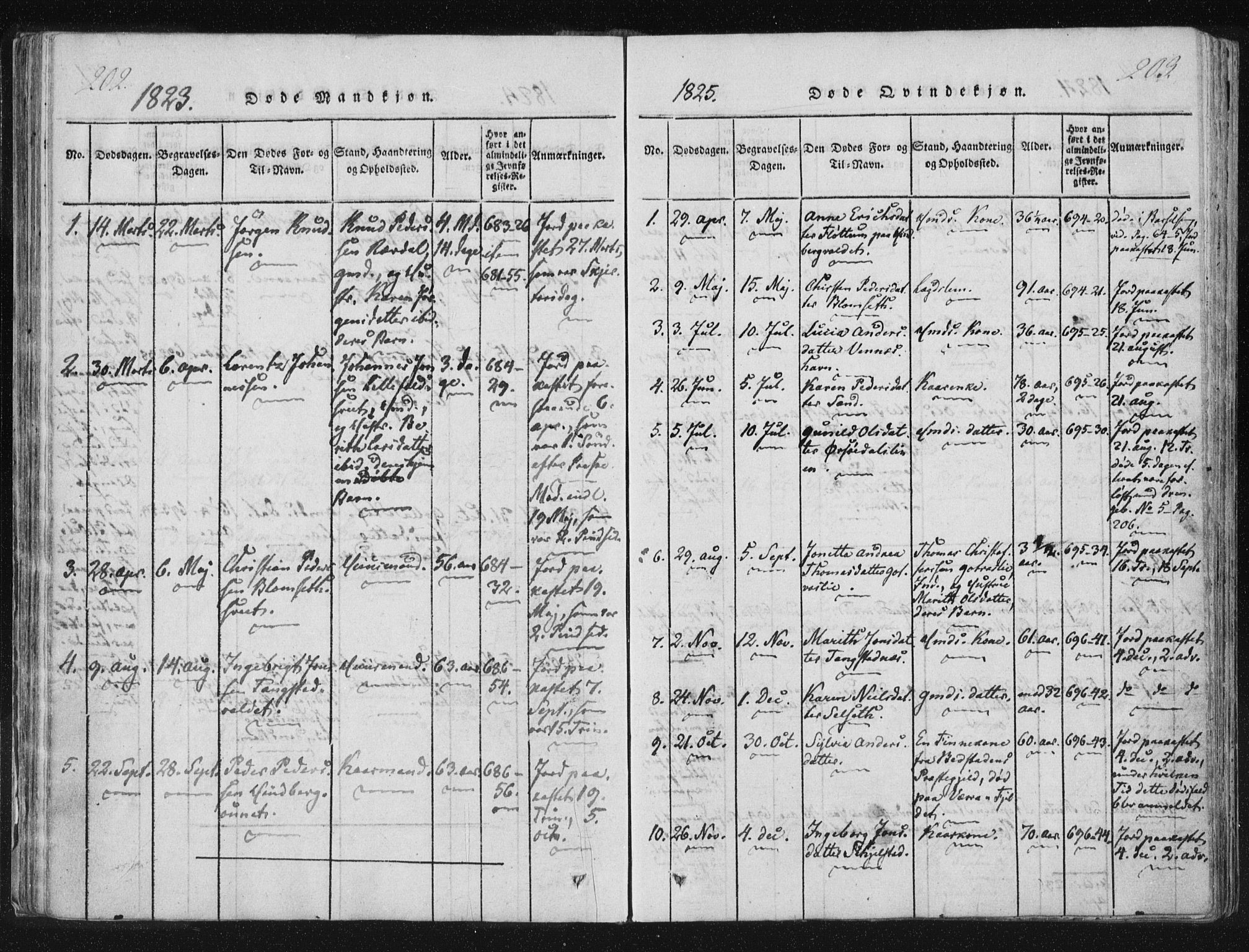Ministerialprotokoller, klokkerbøker og fødselsregistre - Nord-Trøndelag, SAT/A-1458/744/L0417: Parish register (official) no. 744A01, 1817-1842, p. 202-203