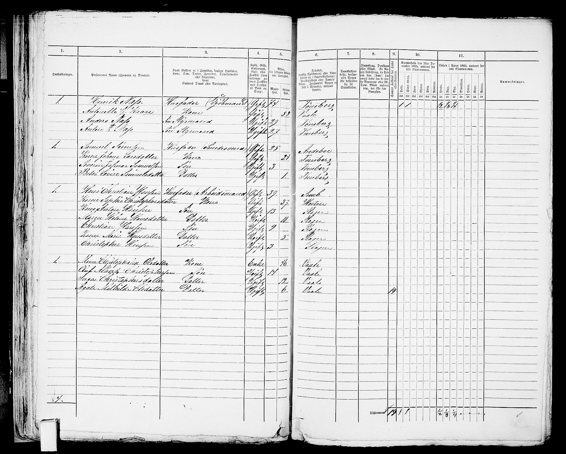 RA, 1865 census for Tønsberg, 1865, p. 67