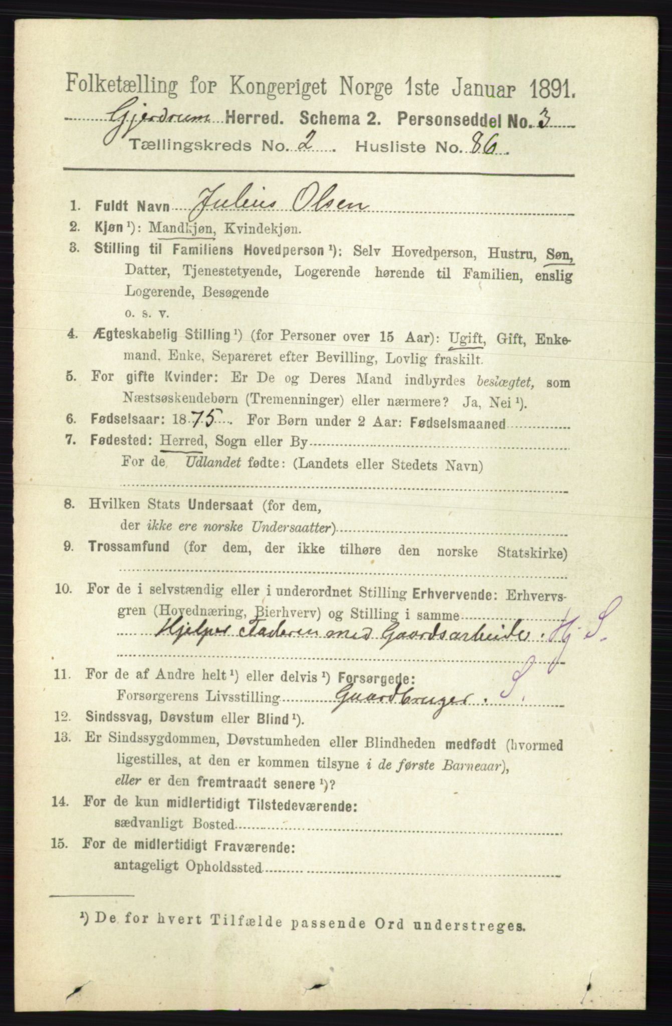 RA, 1891 census for 0234 Gjerdrum, 1891, p. 1072