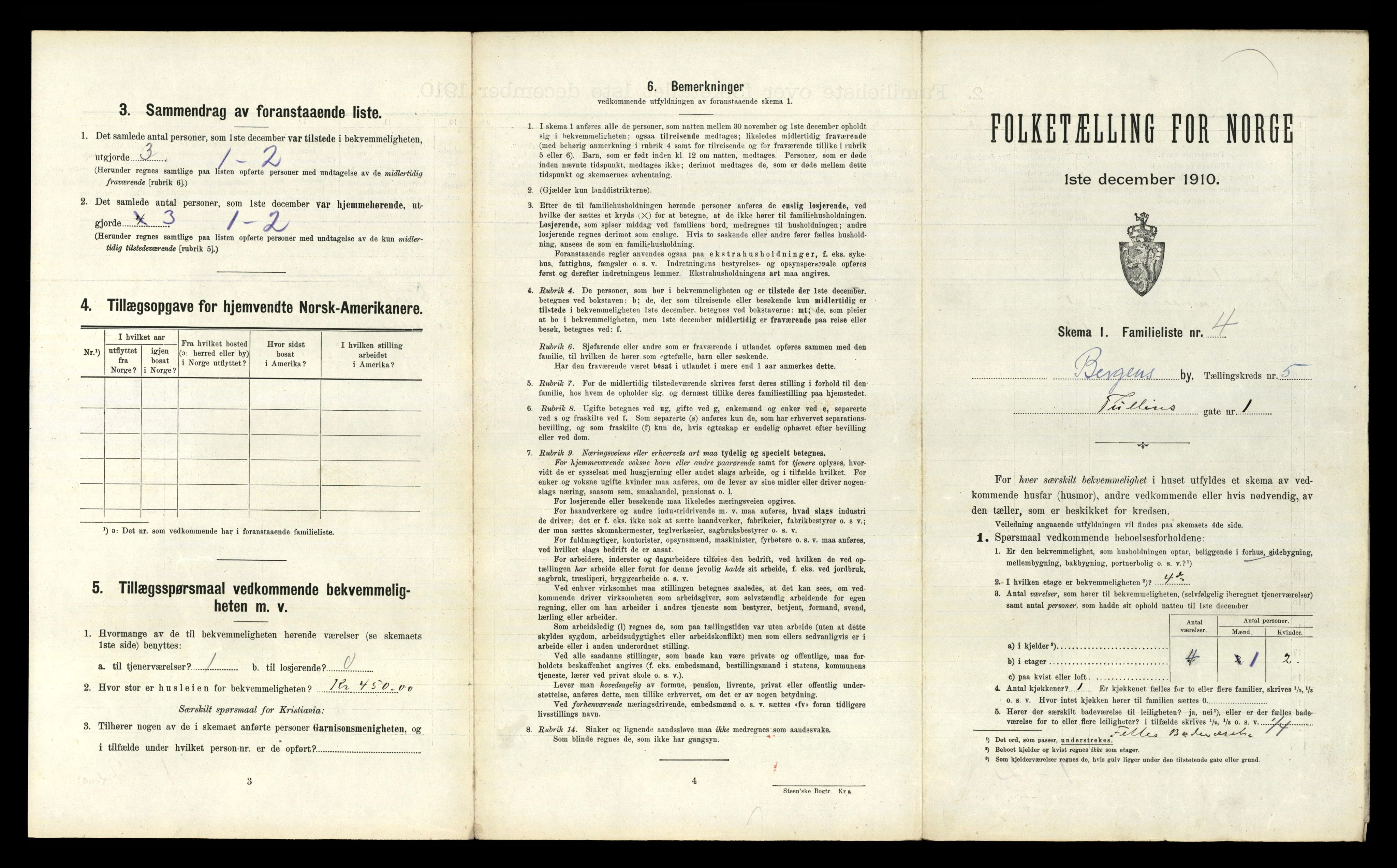 RA, 1910 census for Bergen, 1910, p. 1581