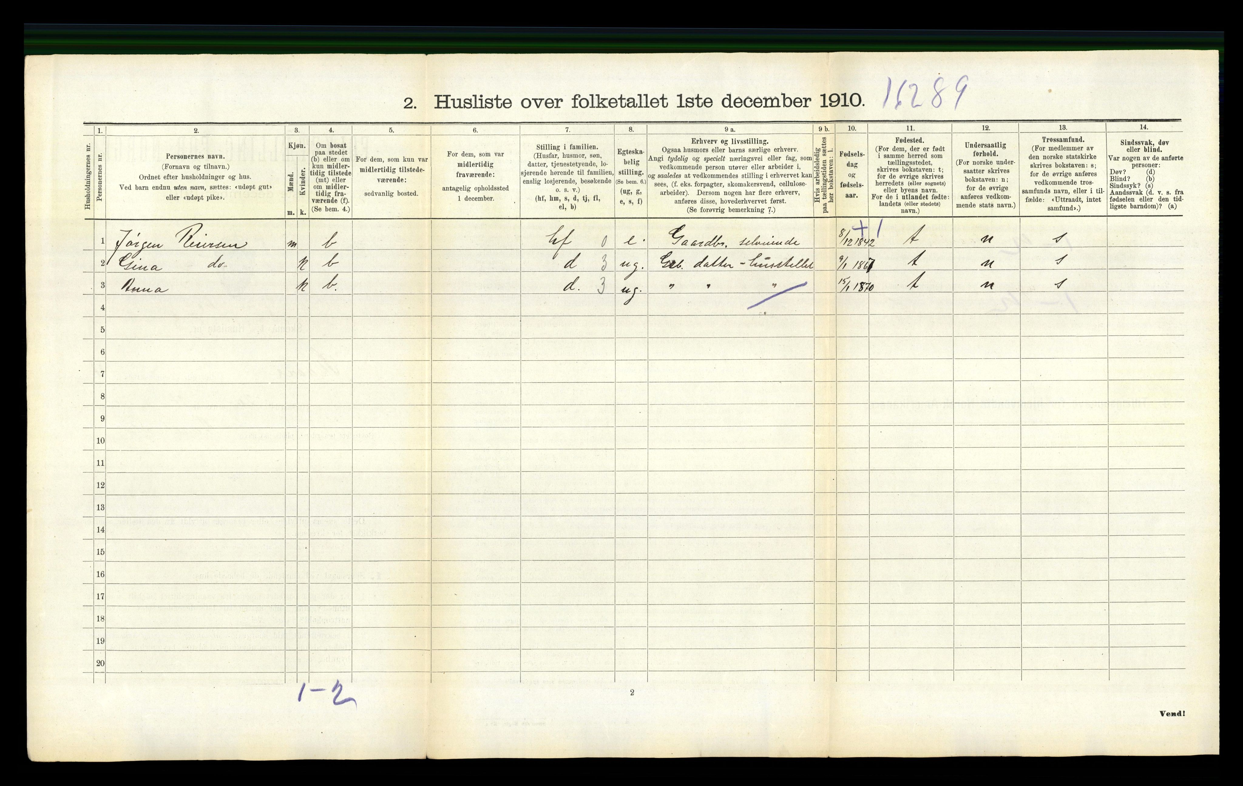 RA, 1910 census for Skåre, 1910, p. 269