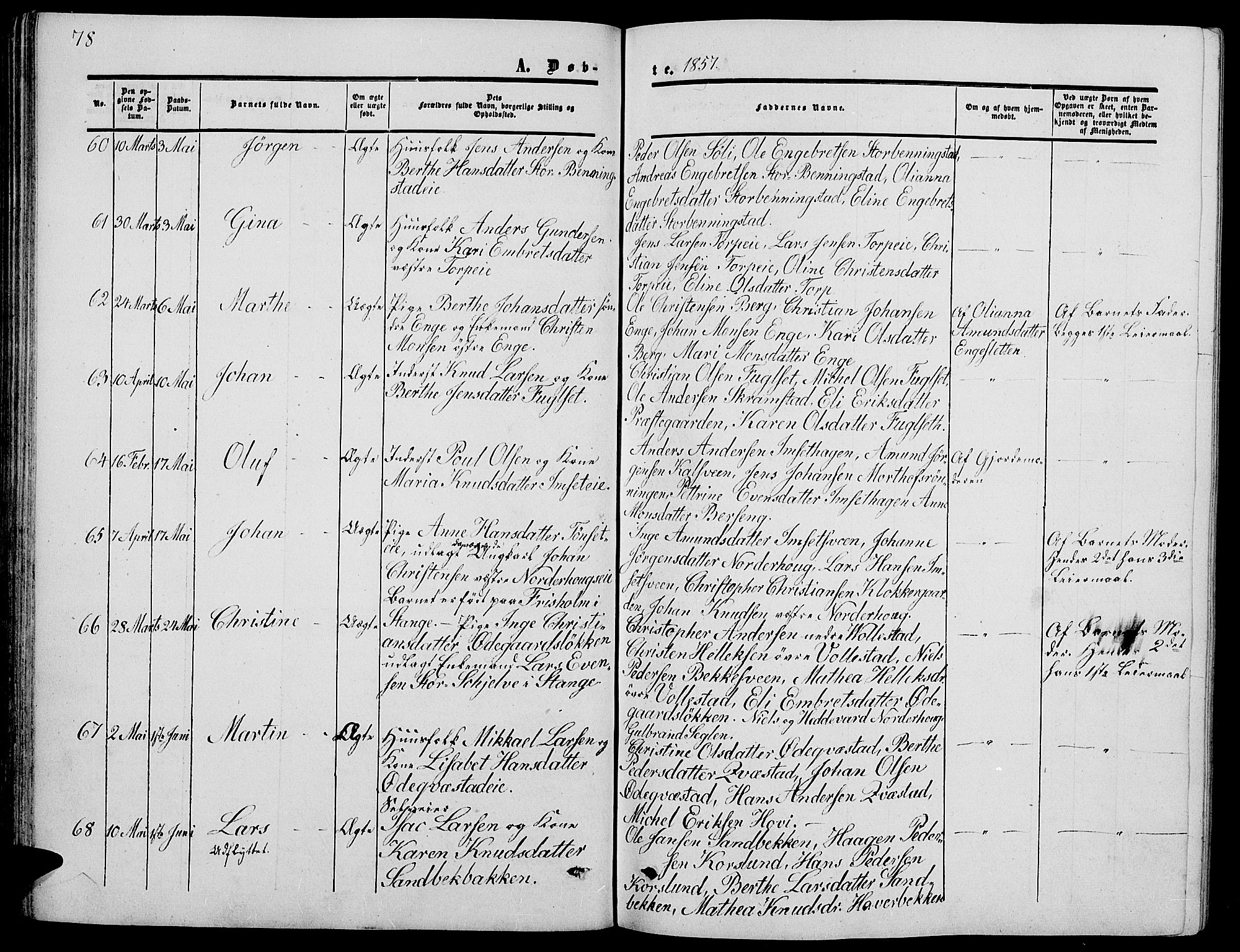 Løten prestekontor, AV/SAH-PREST-022/L/La/L0003: Parish register (copy) no. 3, 1850-1862, p. 78