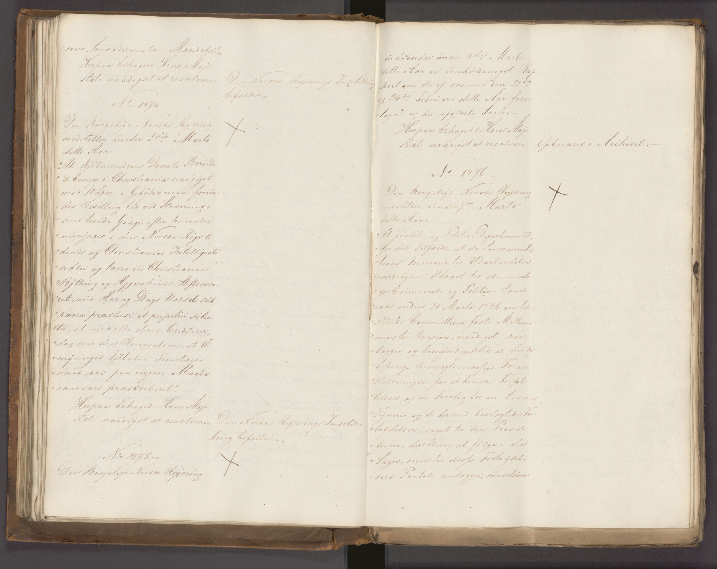 Statsrådssekretariatet, AV/RA-S-1001/A/Ab/L0022: Kgl. res. nr. 1210-1721, 1. halvår, 1826