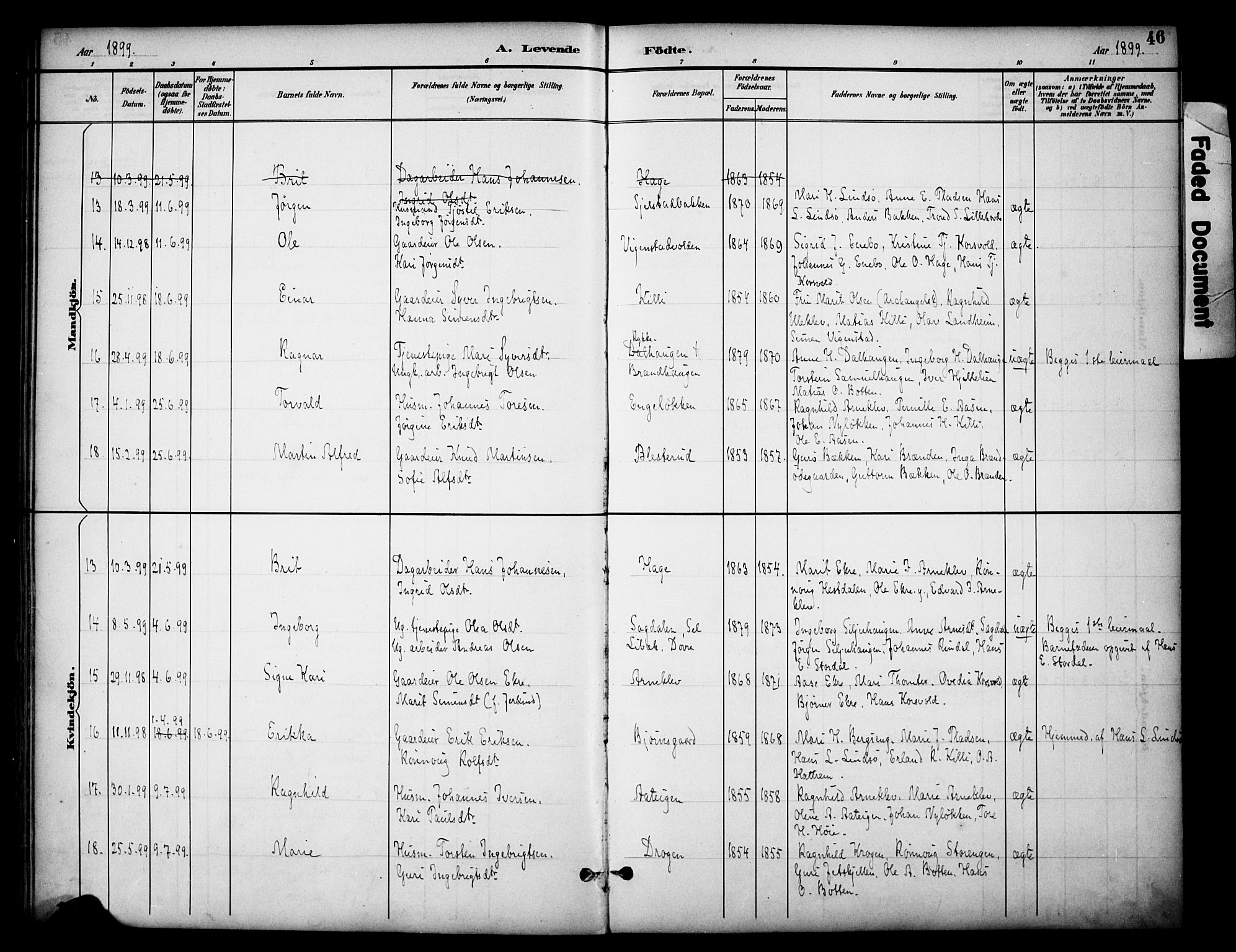 Dovre prestekontor, AV/SAH-PREST-066/H/Ha/Haa/L0003: Parish register (official) no. 3, 1891-1901, p. 46