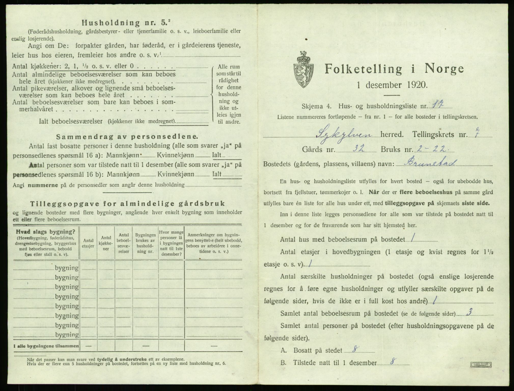 SAT, 1920 census for Sykkylven, 1920, p. 595