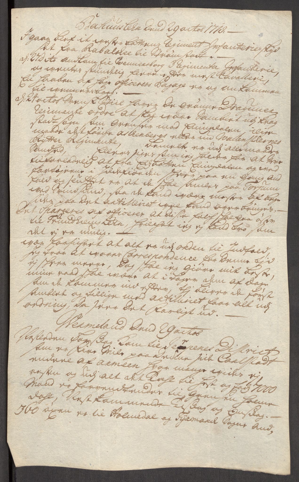 Kommanderende general (KG I) med Det norske krigsdirektorium, AV/RA-EA-5419/E/Eb/L0012: Kunnskap om fienden, kronologisk ordnet, 1718-1719, p. 450