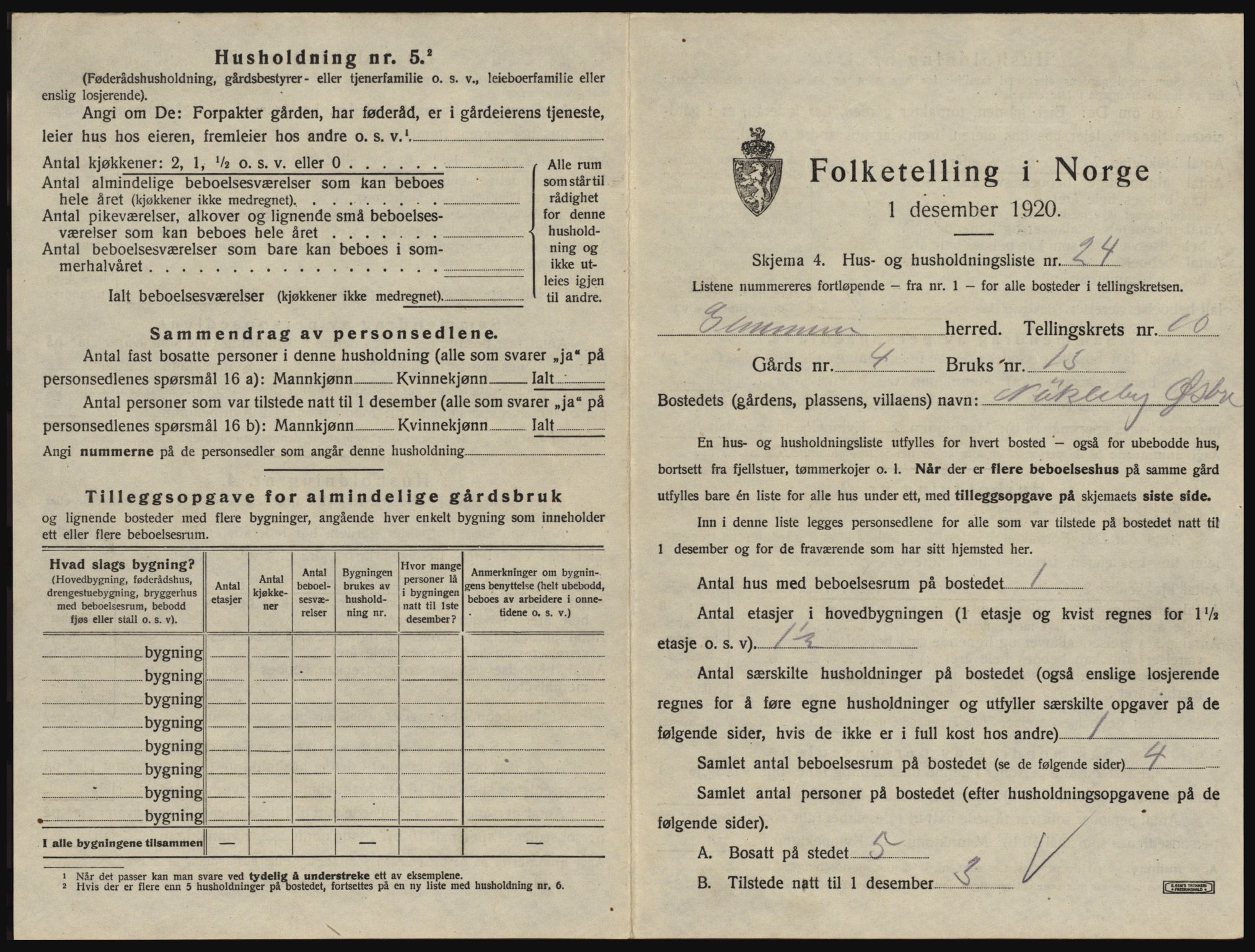 SAO, 1920 census for Glemmen, 1920, p. 1971