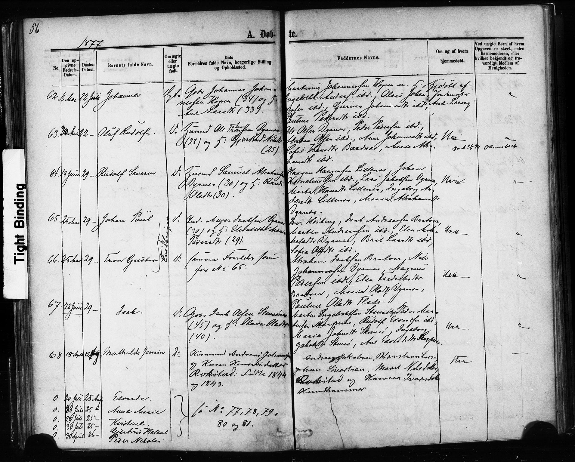 Ministerialprotokoller, klokkerbøker og fødselsregistre - Møre og Romsdal, AV/SAT-A-1454/581/L0938: Parish register (official) no. 581A06, 1873-1879, p. 56