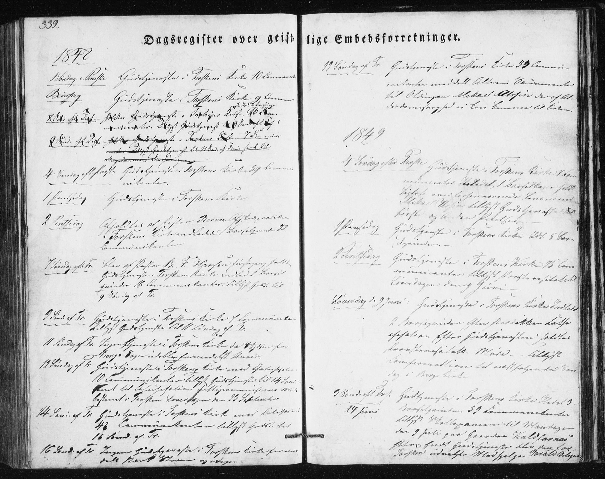 Berg sokneprestkontor, AV/SATØ-S-1318/G/Ga/Gab/L0011klokker: Parish register (copy) no. 11, 1833-1878, p. 339