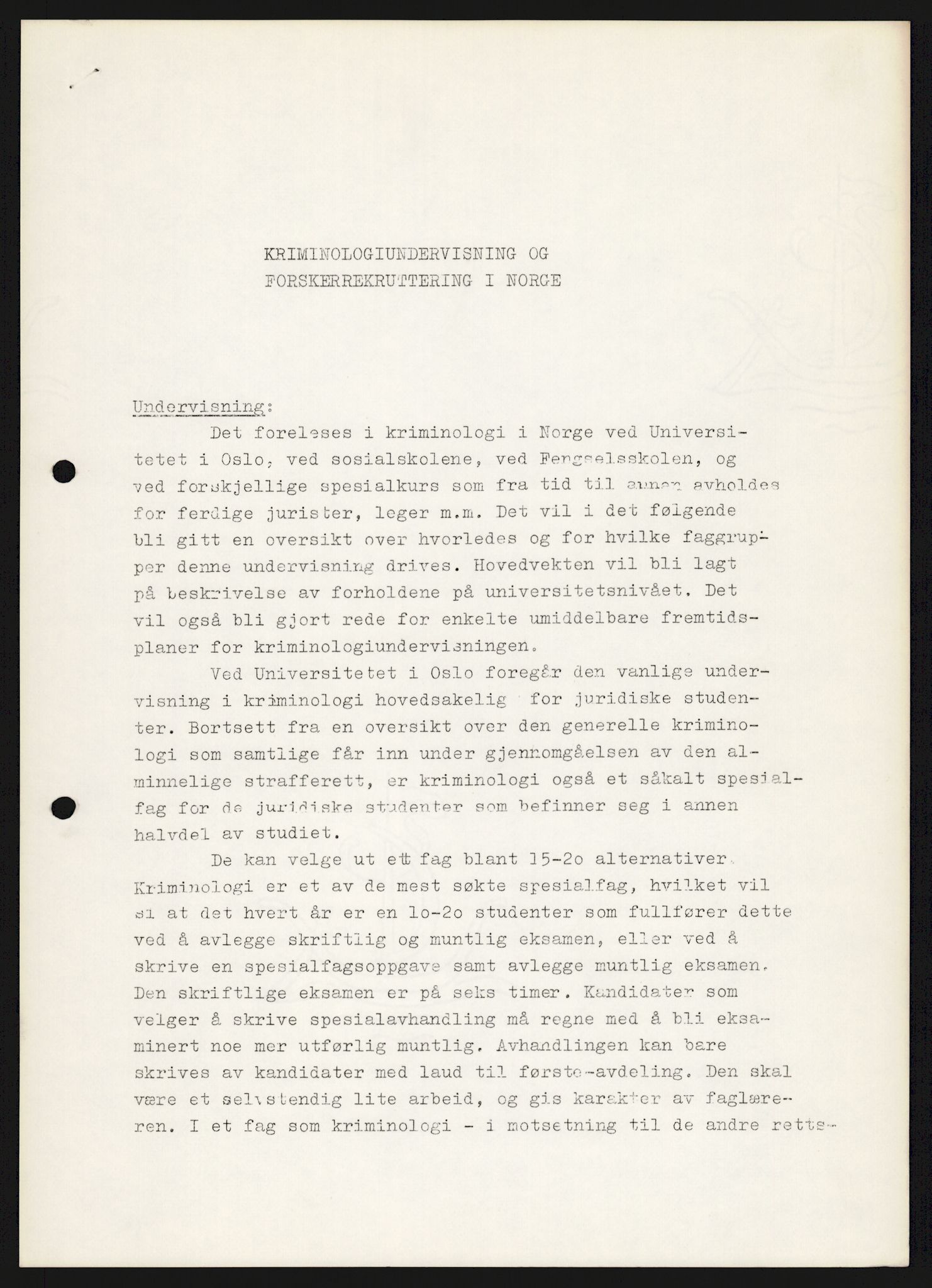 Justisdepartementet, Nordisk samarbeidsråd for kriminologi, AV/RA-S-1164/D/Da/L0001: A Rådets virksomhet, 1961-1974, p. 1186