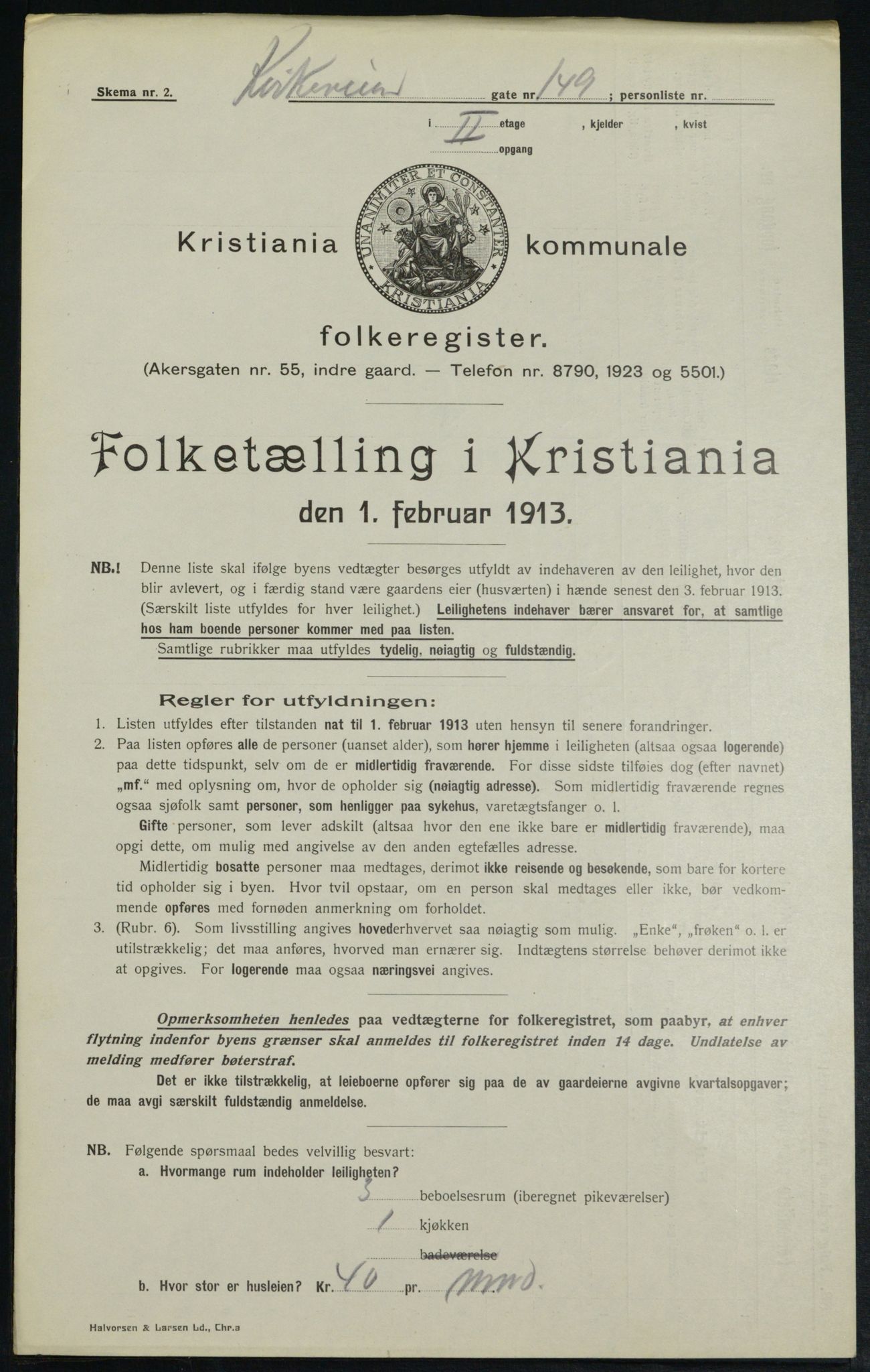 OBA, Municipal Census 1913 for Kristiania, 1913, p. 51200