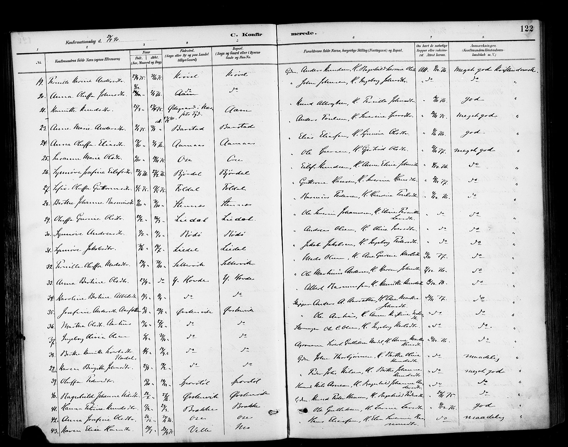 Ministerialprotokoller, klokkerbøker og fødselsregistre - Møre og Romsdal, AV/SAT-A-1454/513/L0177: Parish register (official) no. 513A04, 1890-1906, p. 122