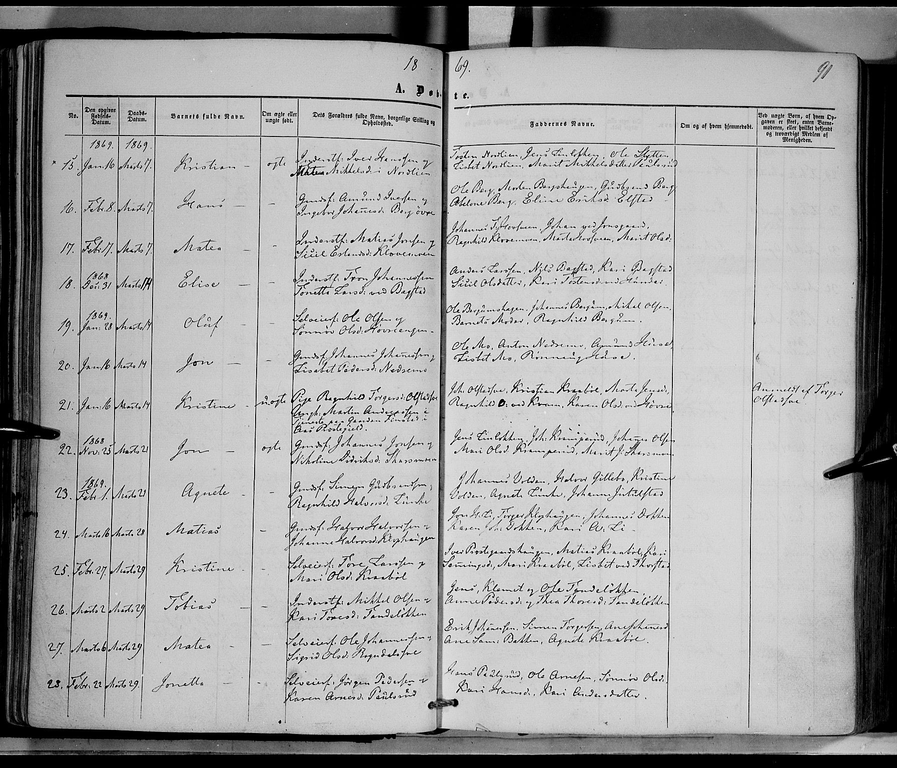 Øyer prestekontor, SAH/PREST-084/H/Ha/Haa/L0006: Parish register (official) no. 6, 1858-1874, p. 91