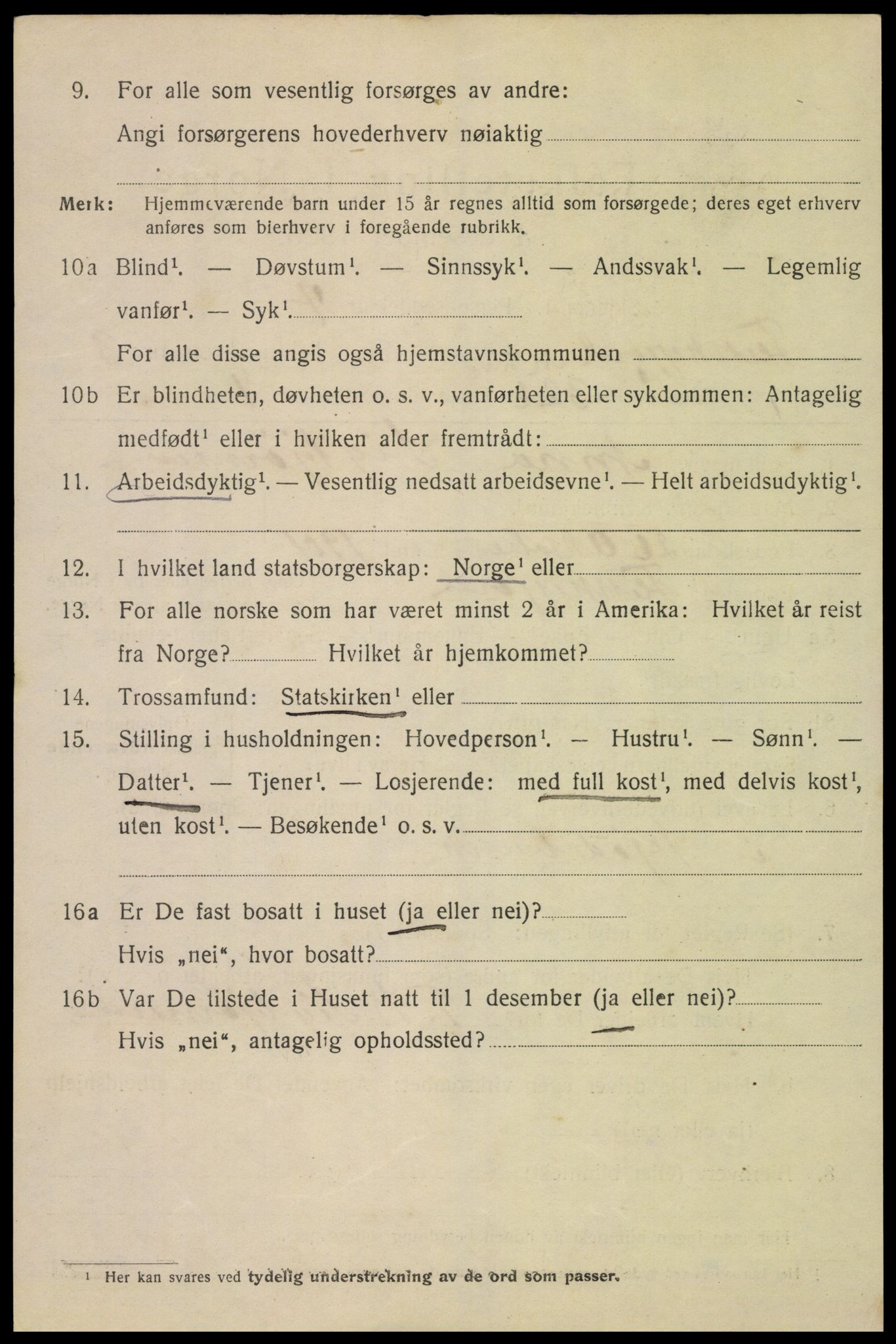 SAK, 1920 census for Flekkefjord, 1920, p. 3413