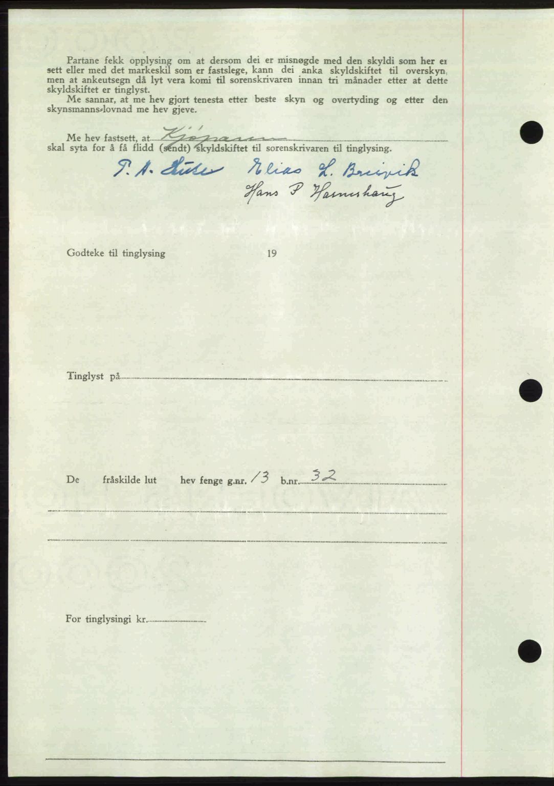 Romsdal sorenskriveri, SAT/A-4149/1/2/2C: Mortgage book no. A24, 1947-1947, Diary no: : 2838/1947