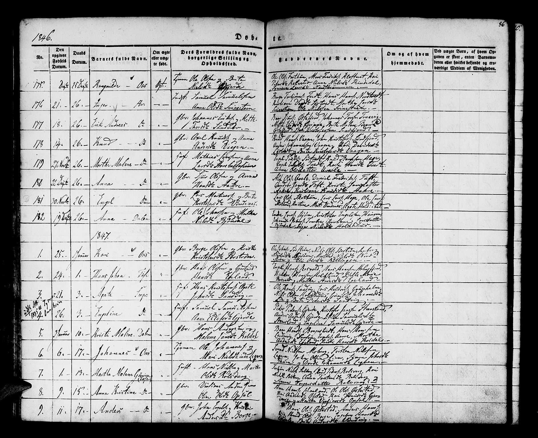 Os sokneprestembete, SAB/A-99929: Parish register (official) no. A 15, 1839-1851, p. 87