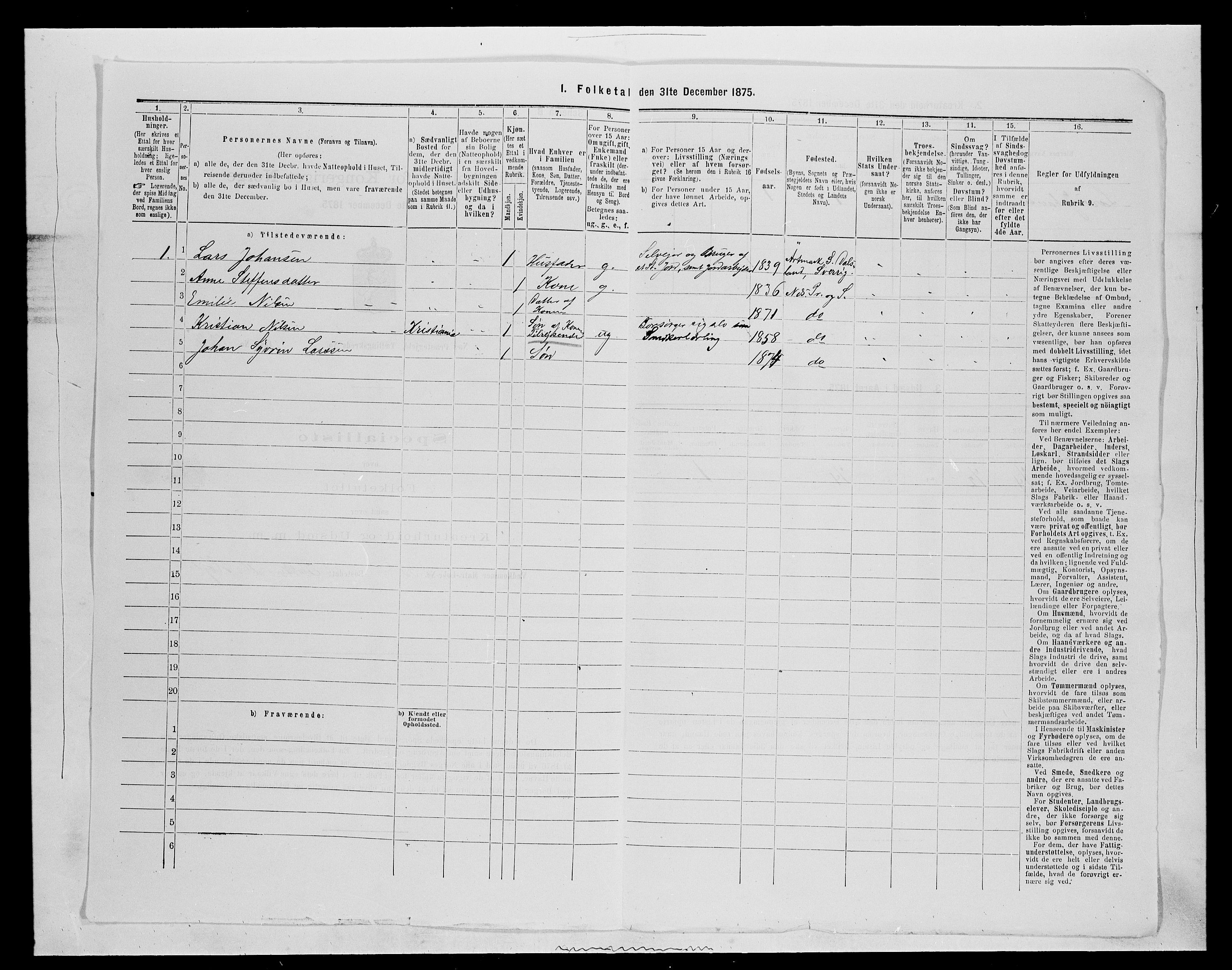 SAH, 1875 census for 0411P Nes, 1875, p. 324