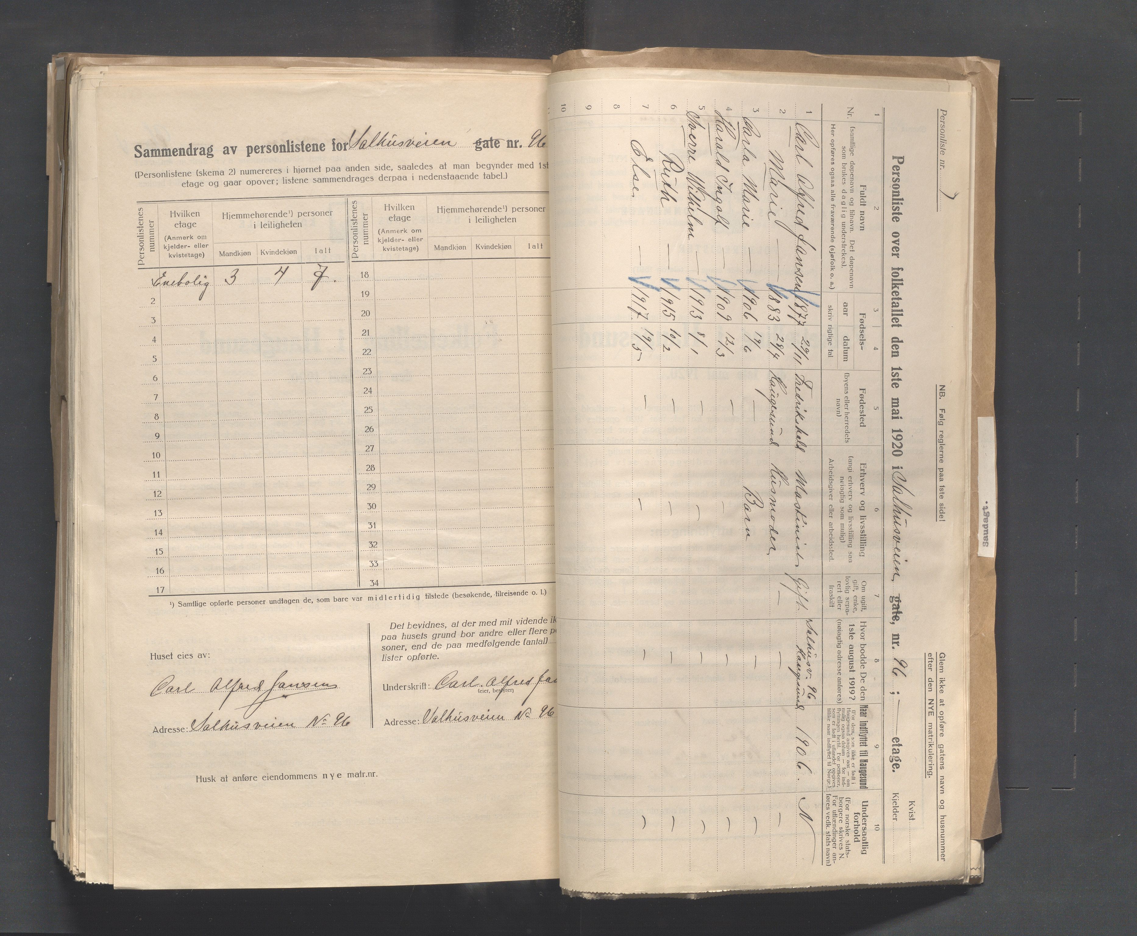 IKAR, Local census 1.5.1920 for Haugesund, 1920, p. 3403