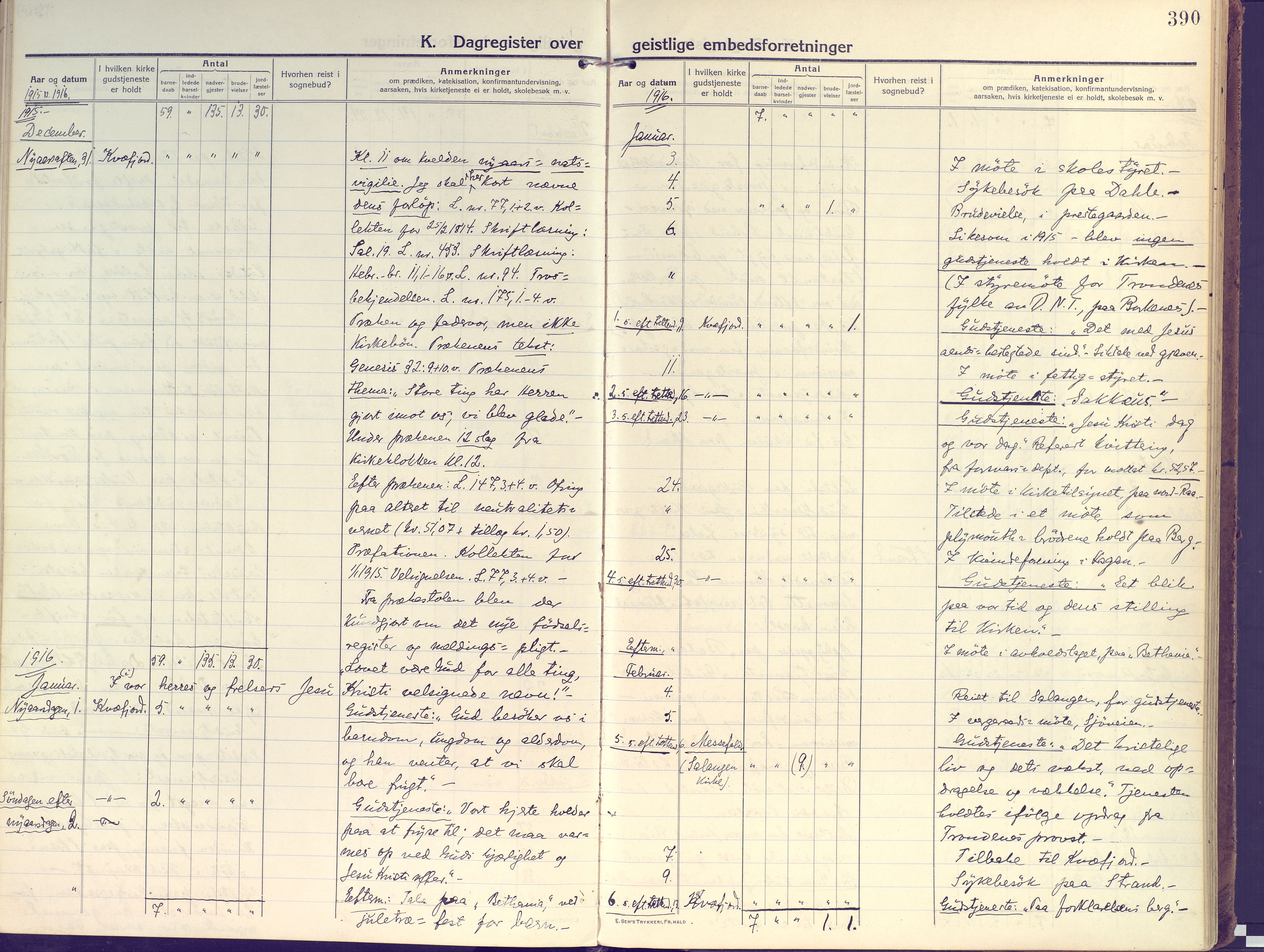 Kvæfjord sokneprestkontor, SATØ/S-1323/G/Ga/Gaa/L0007kirke: Parish register (official) no. 7, 1915-1931, p. 390