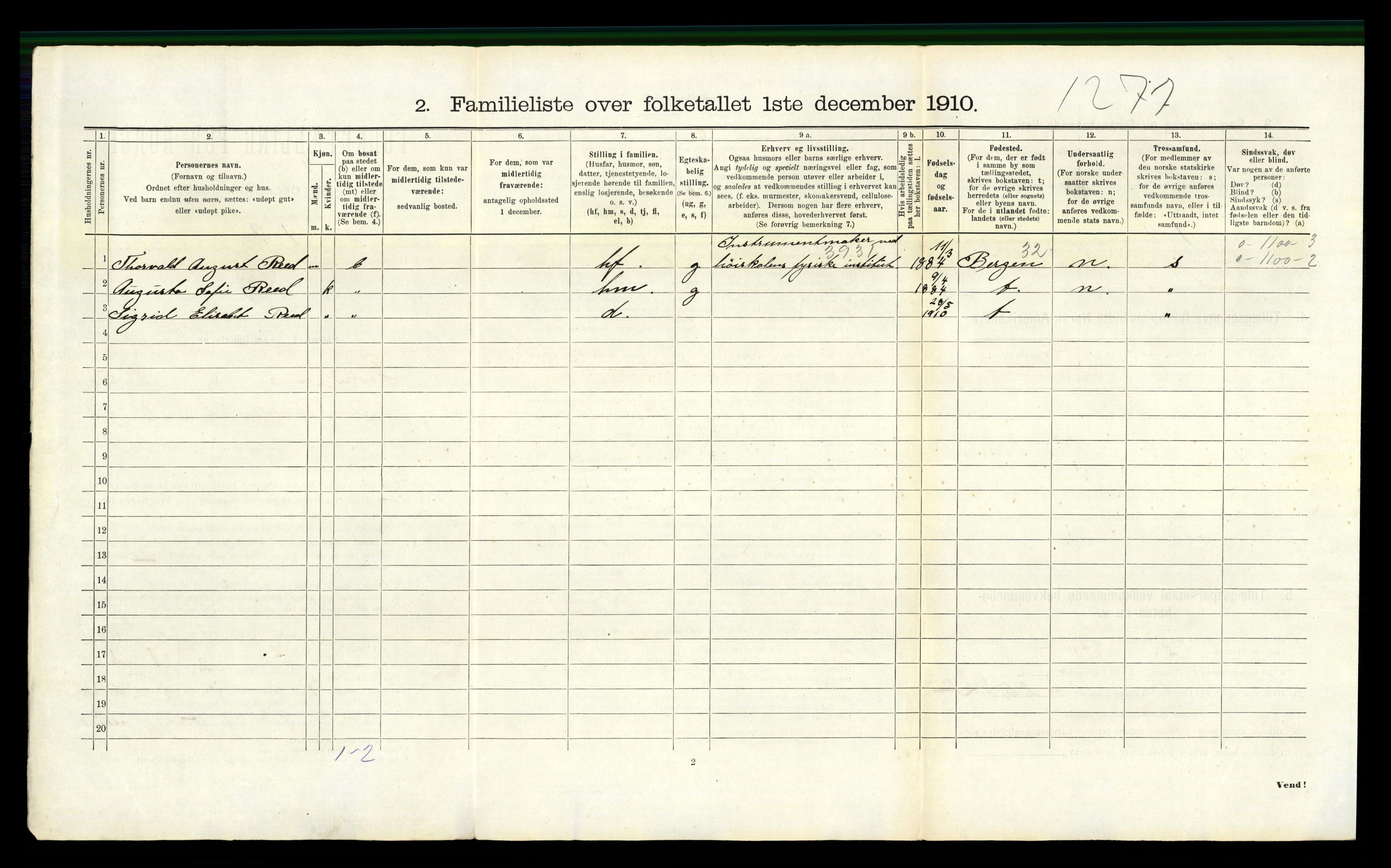 RA, 1910 census for Trondheim, 1910, p. 15146