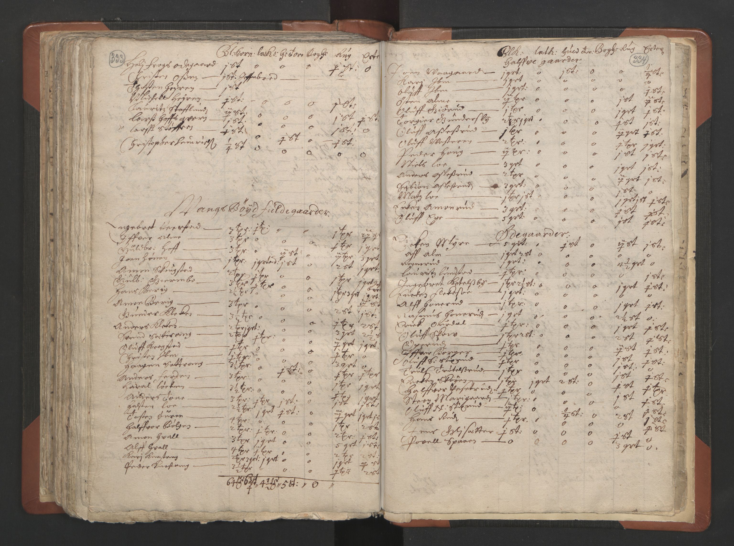 RA, Vicar's Census 1664-1666, no. 7: Hadeland deanery, 1664-1666, p. 333-334