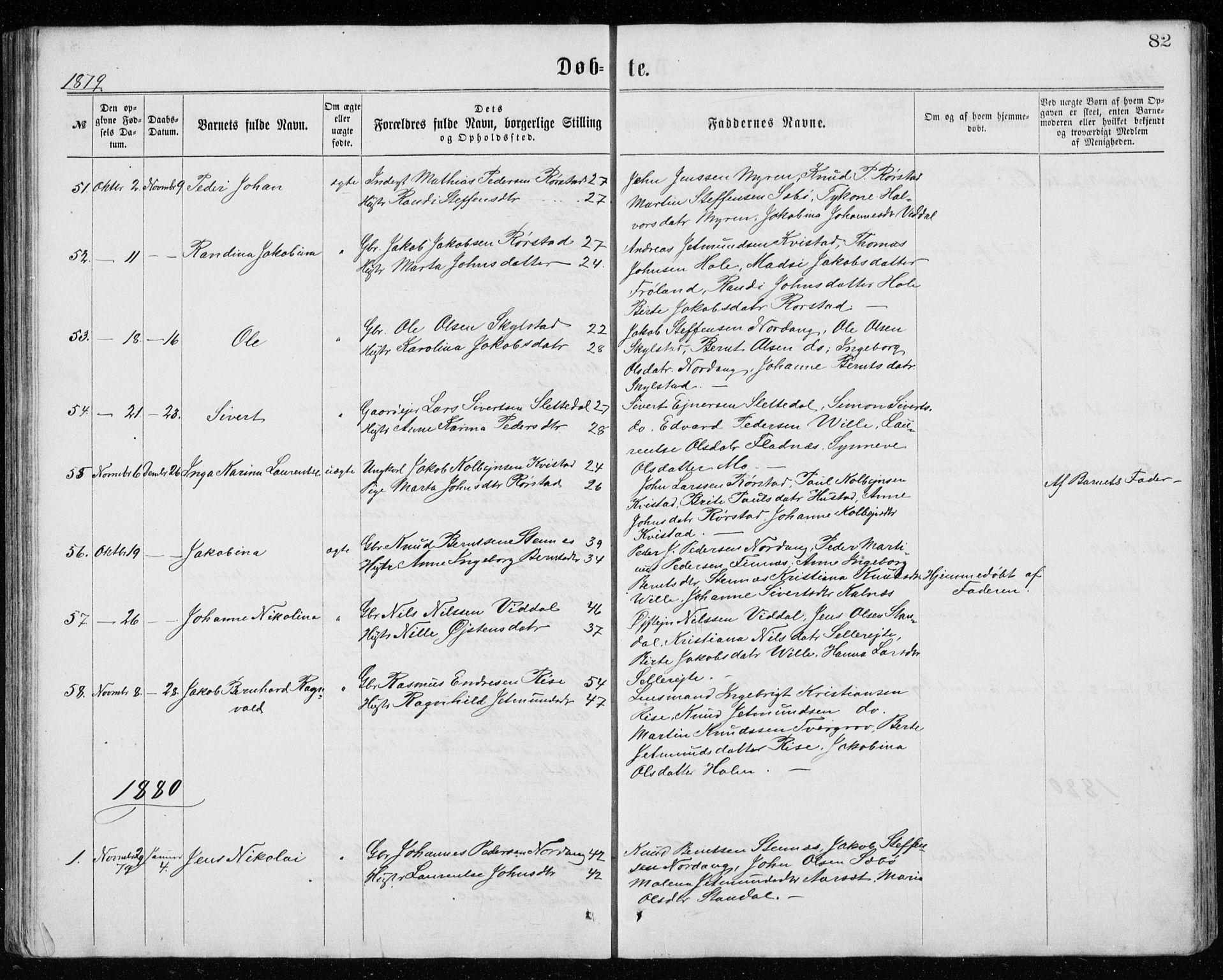 Ministerialprotokoller, klokkerbøker og fødselsregistre - Møre og Romsdal, AV/SAT-A-1454/515/L0214: Parish register (copy) no. 515C01, 1865-1883, p. 82