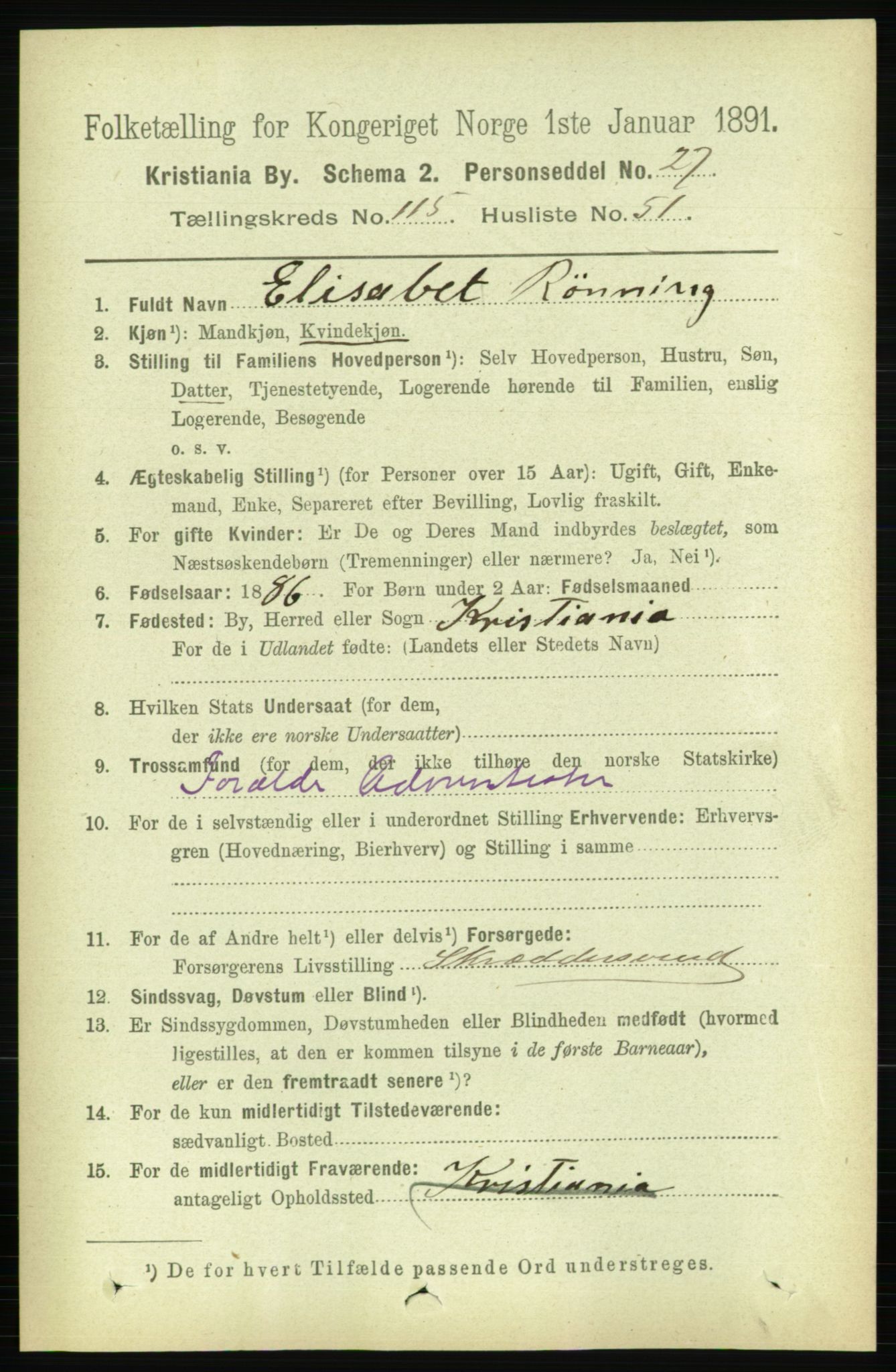 RA, 1891 census for 0301 Kristiania, 1891, p. 62506