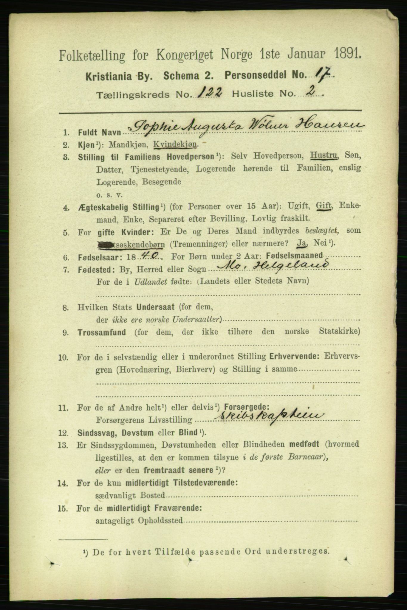 RA, 1891 census for 0301 Kristiania, 1891, p. 64667