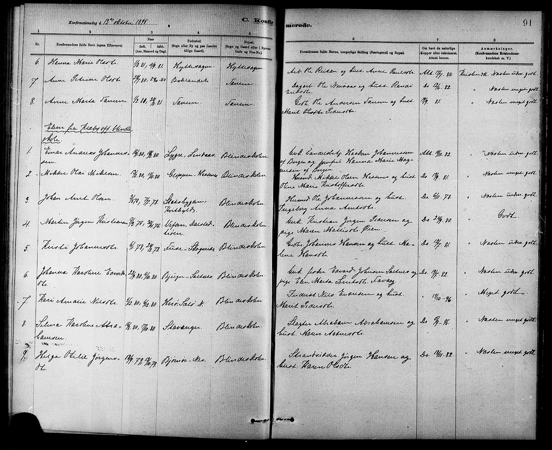 Ministerialprotokoller, klokkerbøker og fødselsregistre - Sør-Trøndelag, SAT/A-1456/618/L0452: Parish register (copy) no. 618C03, 1884-1906, p. 91