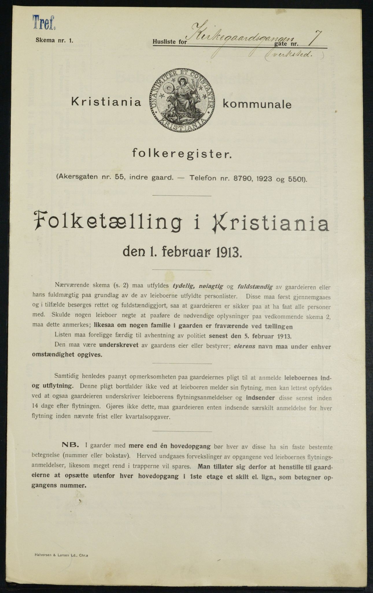 OBA, Municipal Census 1913 for Kristiania, 1913, p. 49752