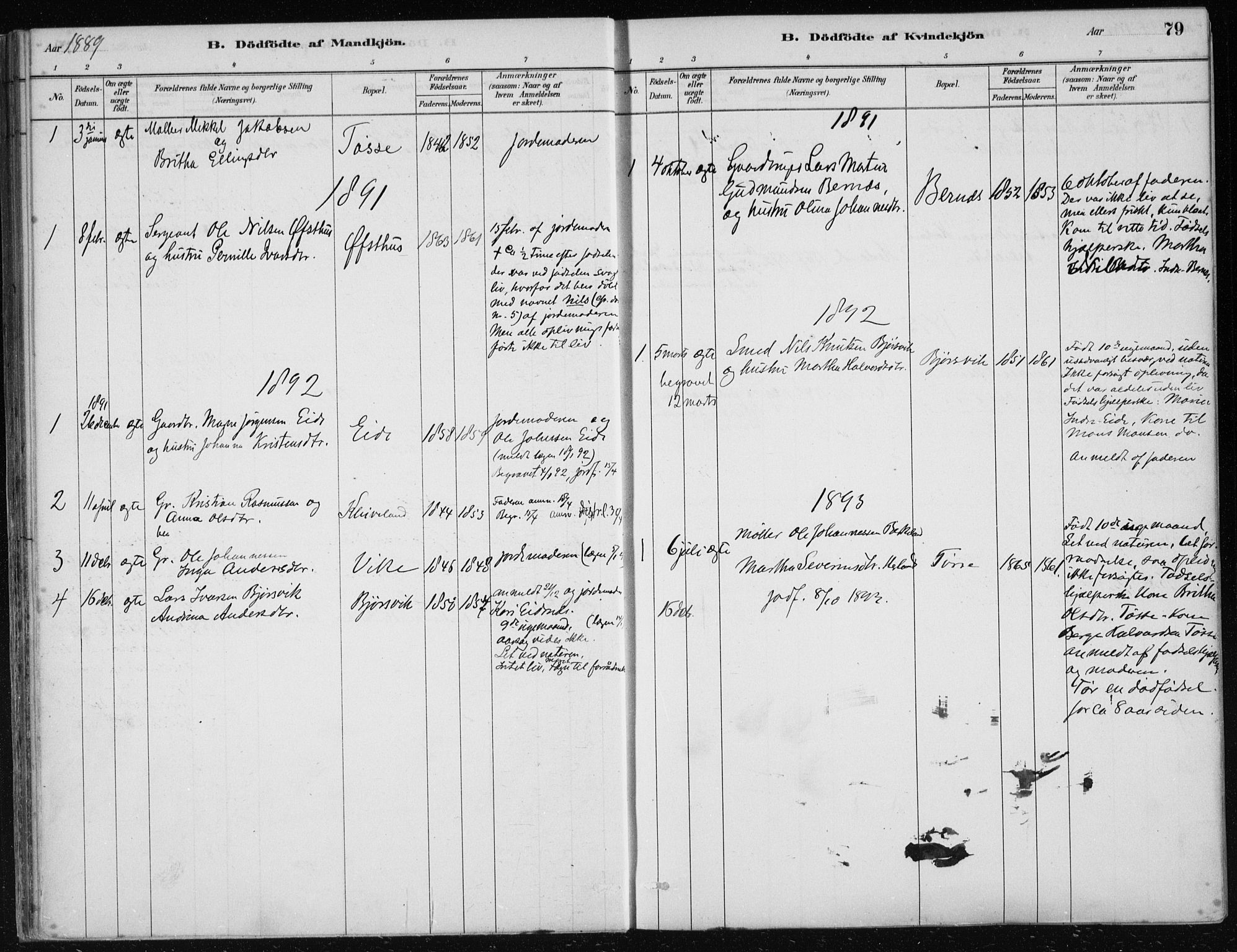 Hosanger sokneprestembete, AV/SAB-A-75801/H/Haa: Parish register (official) no. B  1, 1880-1896, p. 79