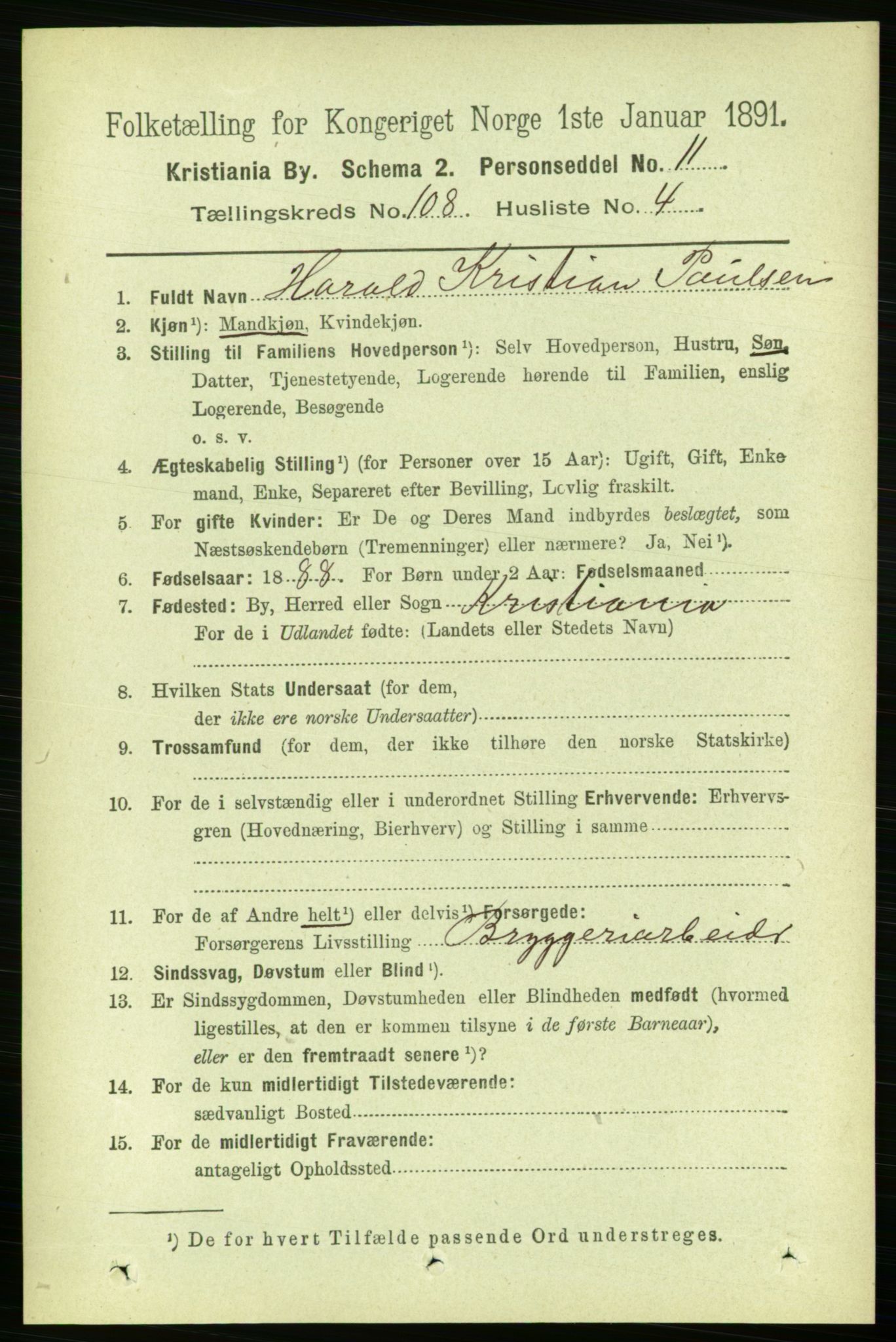 RA, 1891 census for 0301 Kristiania, 1891, p. 55580