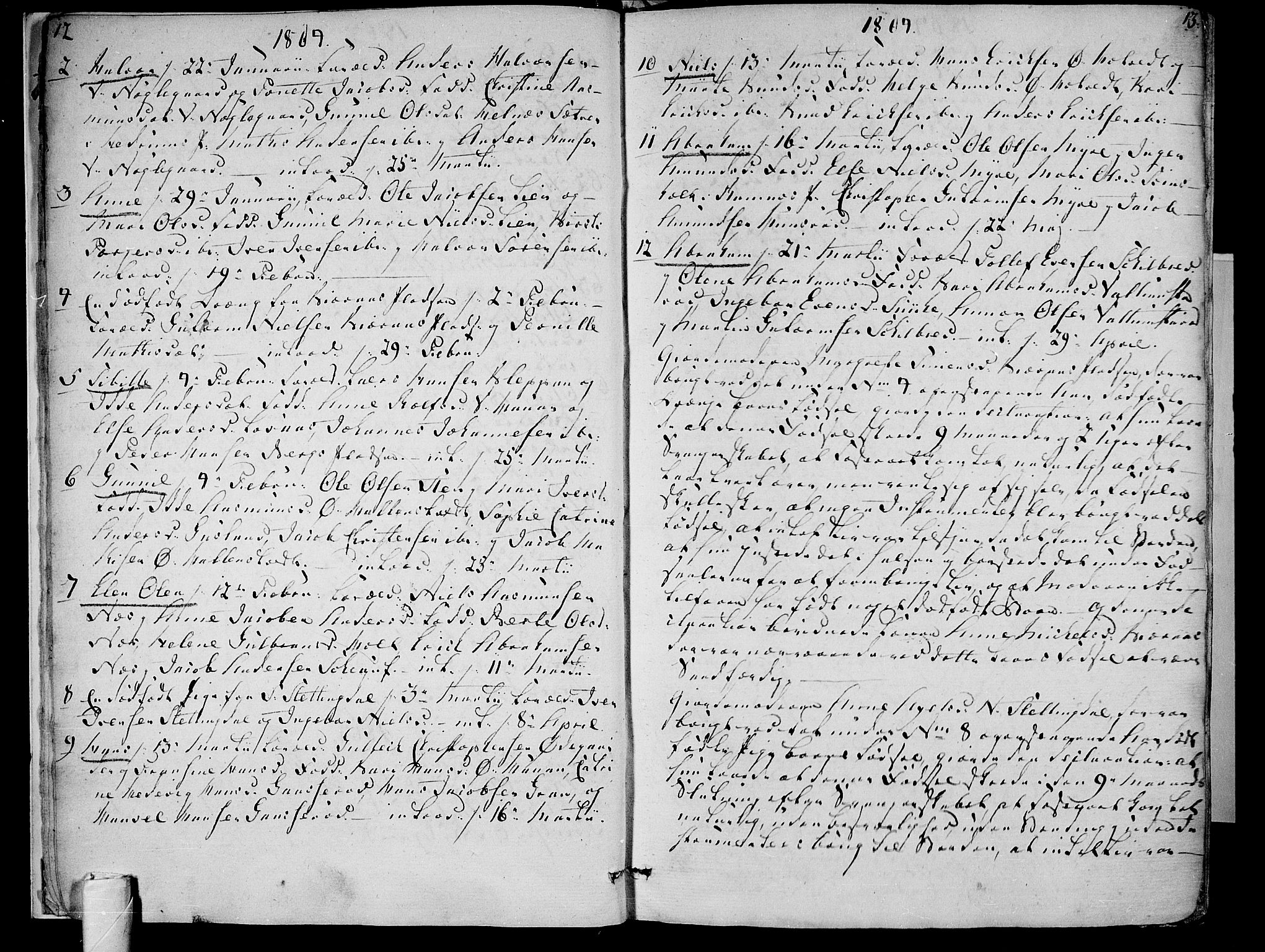 Andebu kirkebøker, AV/SAKO-A-336/F/Fa/L0003: Parish register (official) no. 3 /1, 1803-1828, p. 12-13