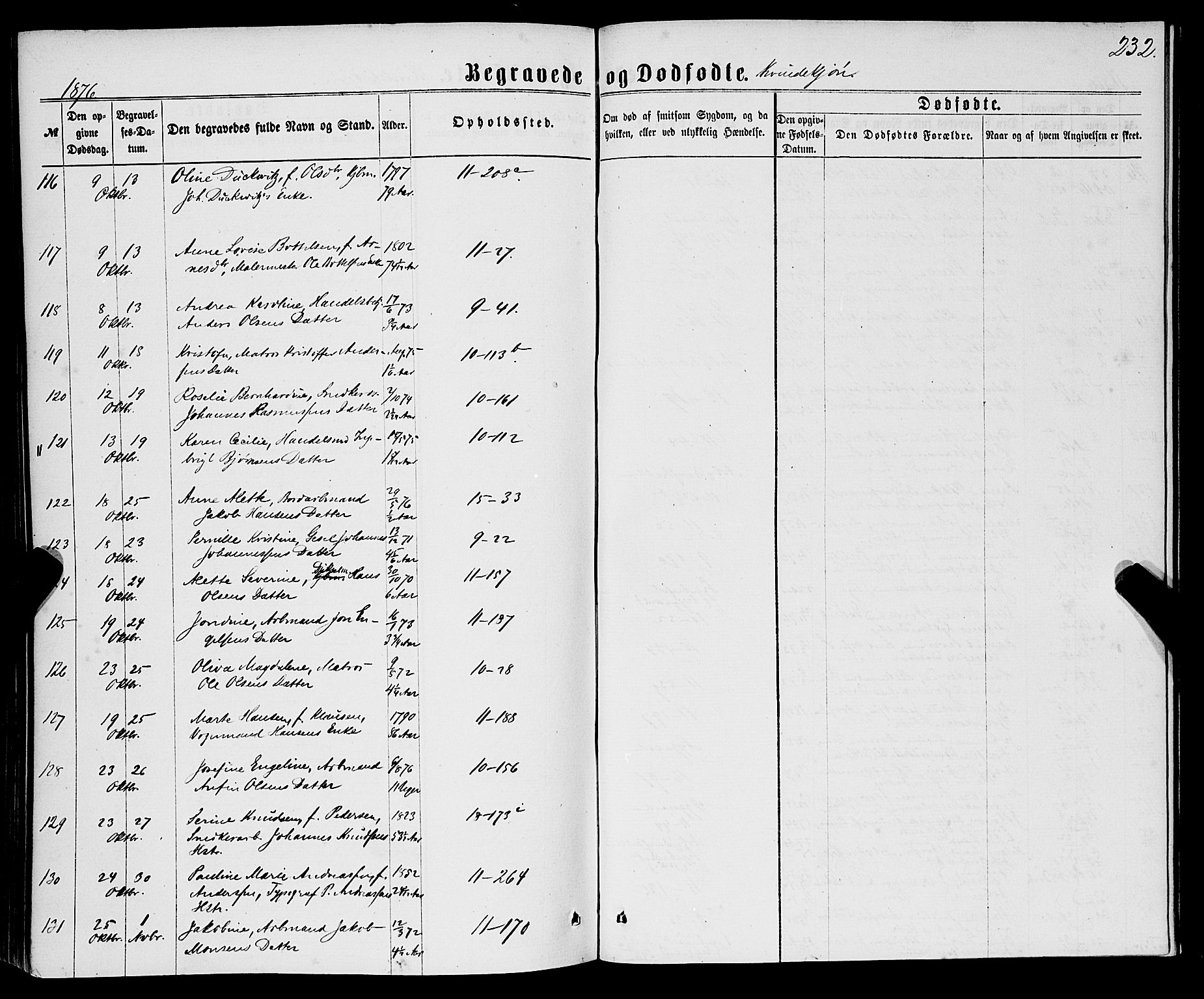 Domkirken sokneprestembete, AV/SAB-A-74801/H/Haa/L0042: Parish register (official) no. E 3, 1863-1876, p. 232